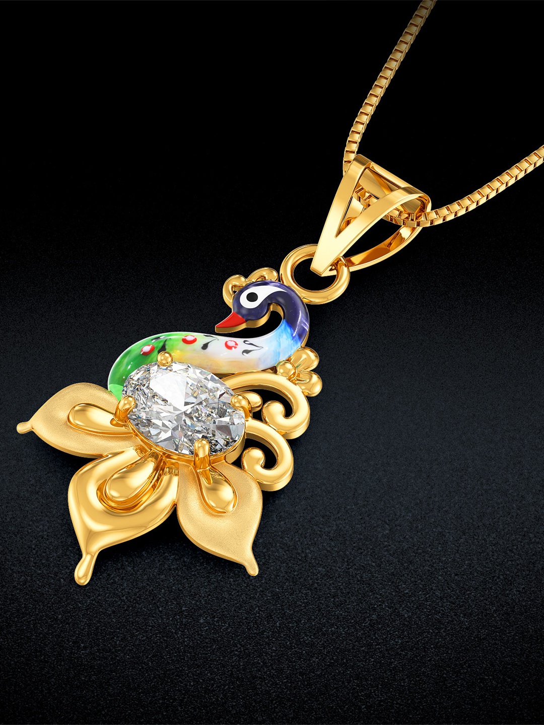 

Joyalukkas 22KT Peacock Elegance Pendant Gold - 2.471 Gm