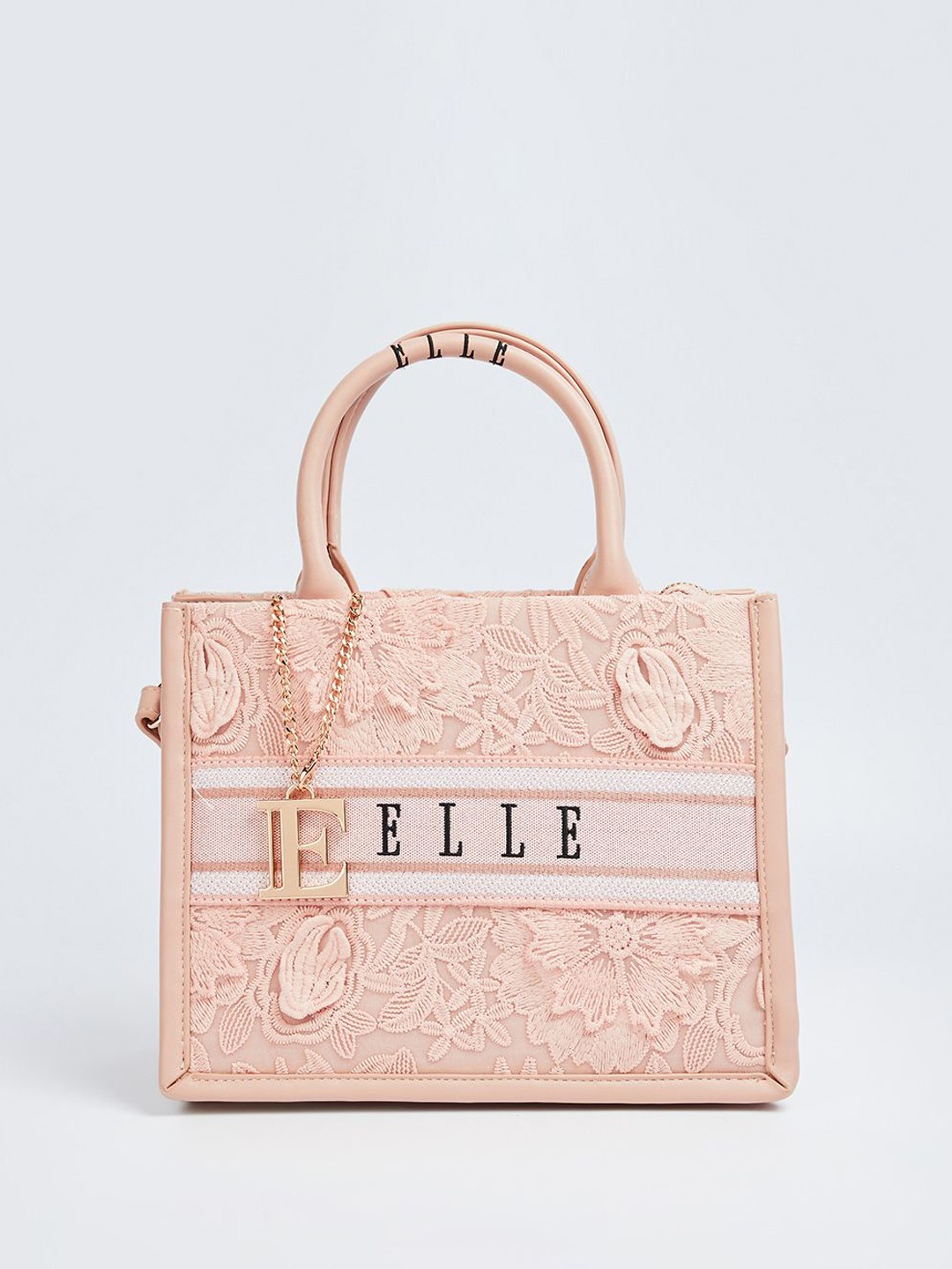 

ELLE PU Structured Handheld Bag, Pink