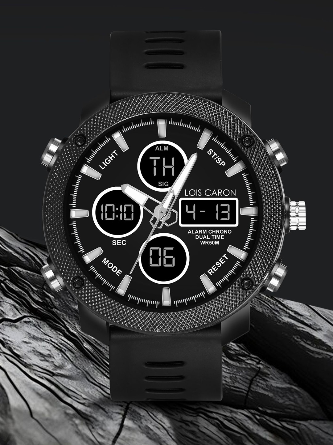 

LOIS CARON Men Dial Analogue and Digital Watch LCDA8009, Black