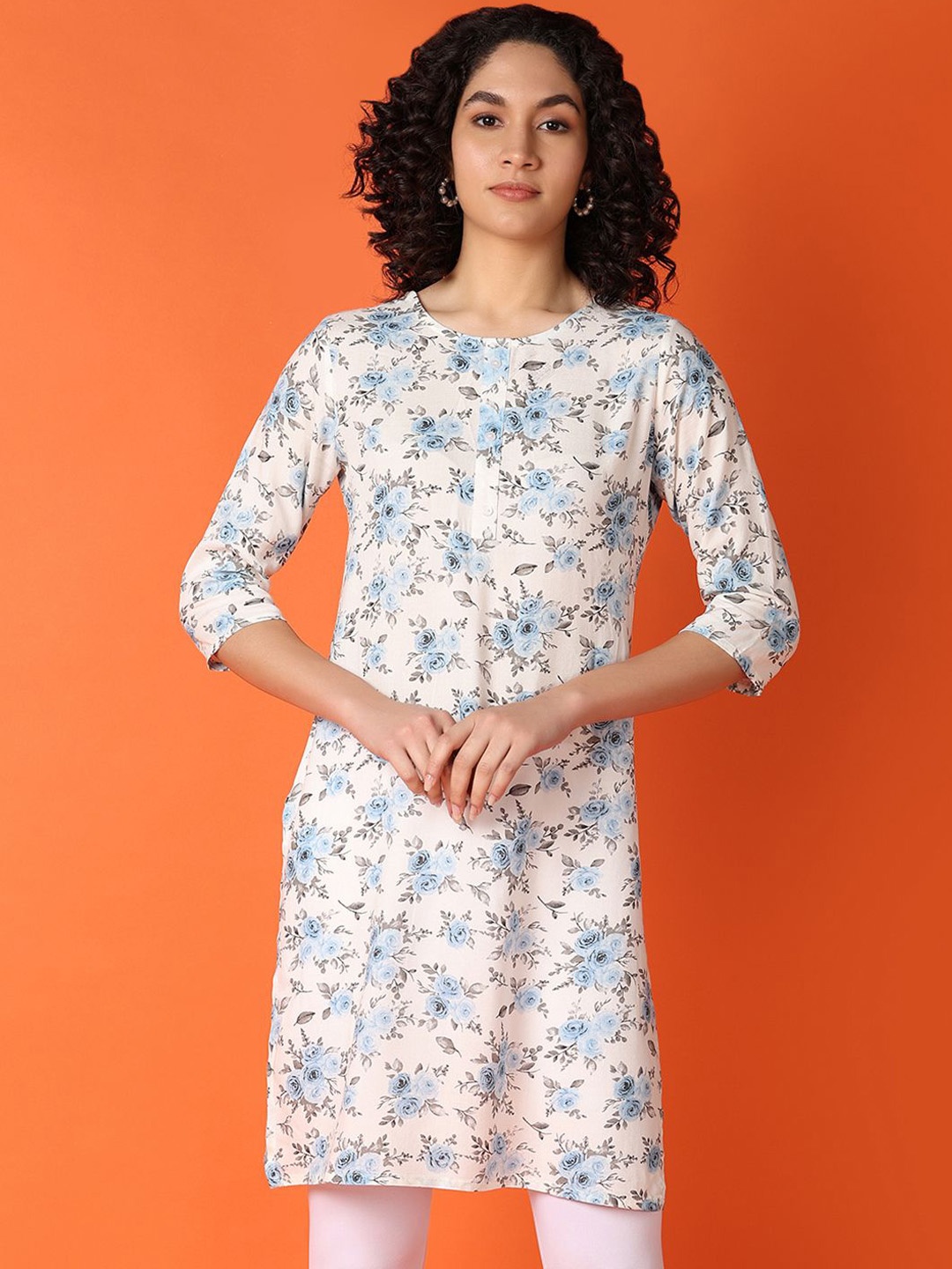 

V-Mart Women Floral Printed Kurta, Blue