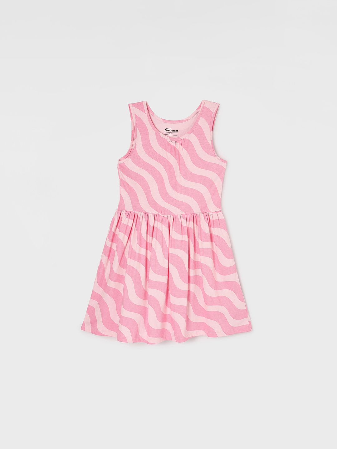 

Fame Forever by Lifestyle Girls Cotton Printed Fit & Flare Dress, Pink