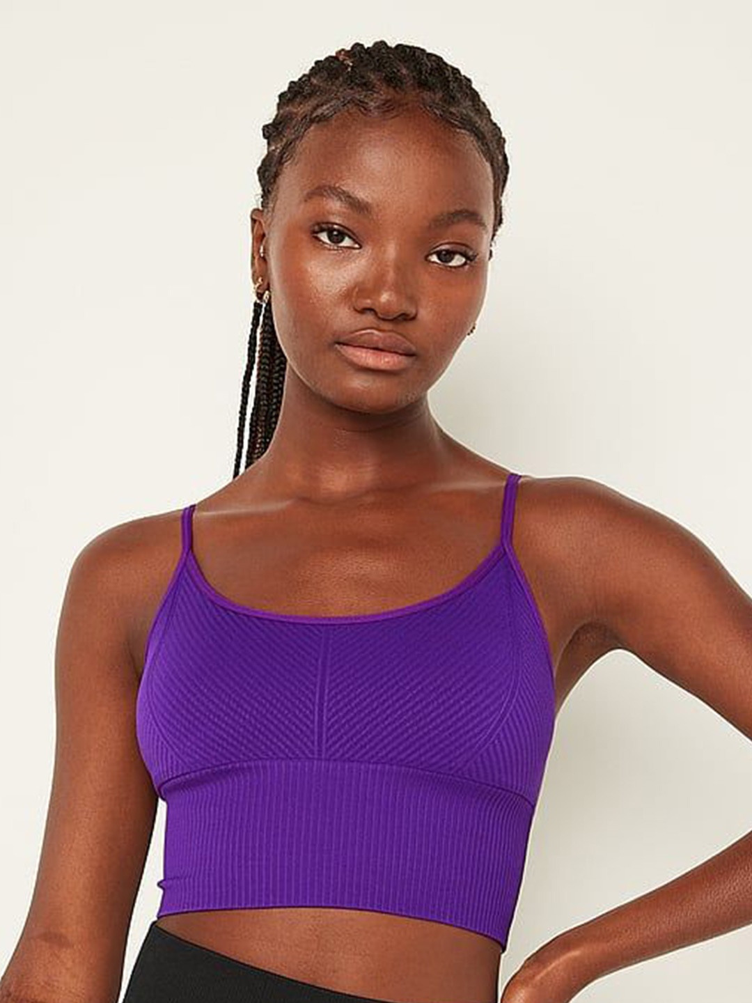 

Victoria's Secret PINK Seamless Full Coverage Lightly Padded Sports Bra, Purple