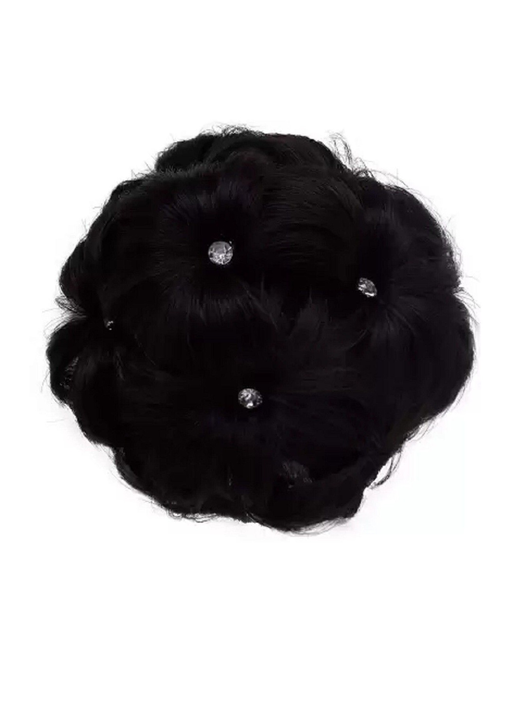 

HAVEREAM Clip-In Curly Bun Stone Studded Hair Extension - Black - 9 Inch