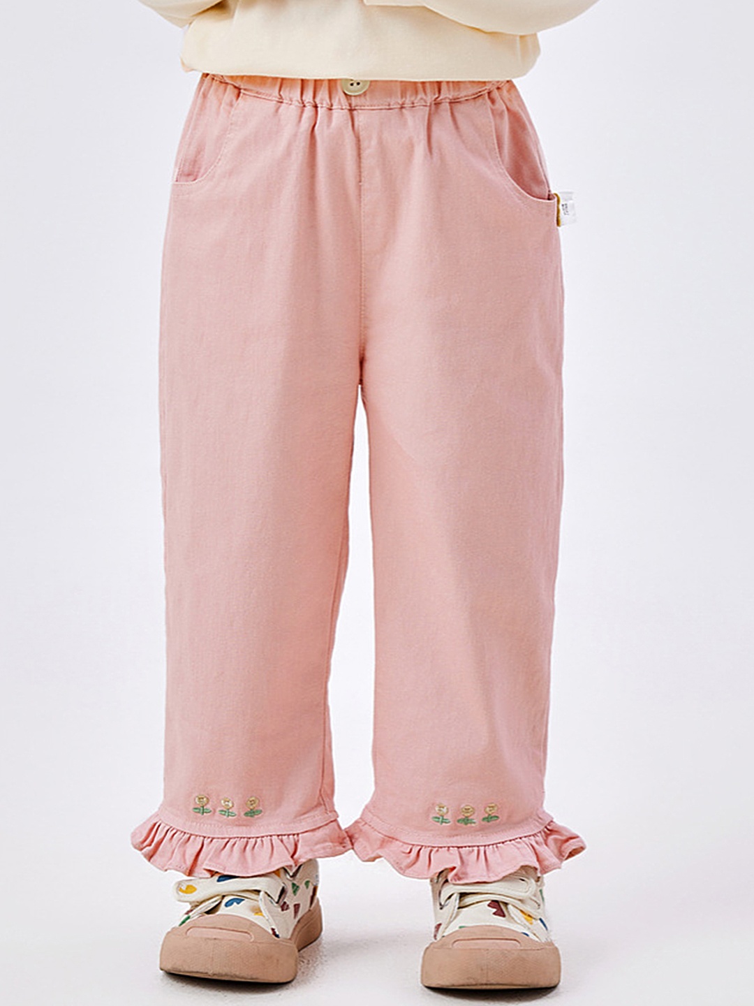 

LULU & SKY Girls Straight Fit Regular Trousers, Pink