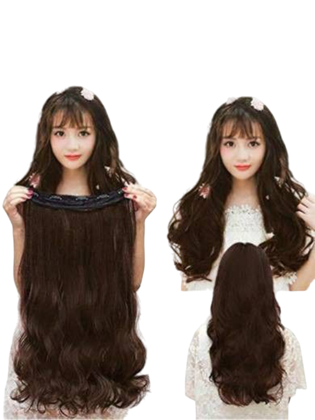 

ABRISH Clip-In Wavy Locks Hair Extension 24Inch - Brown