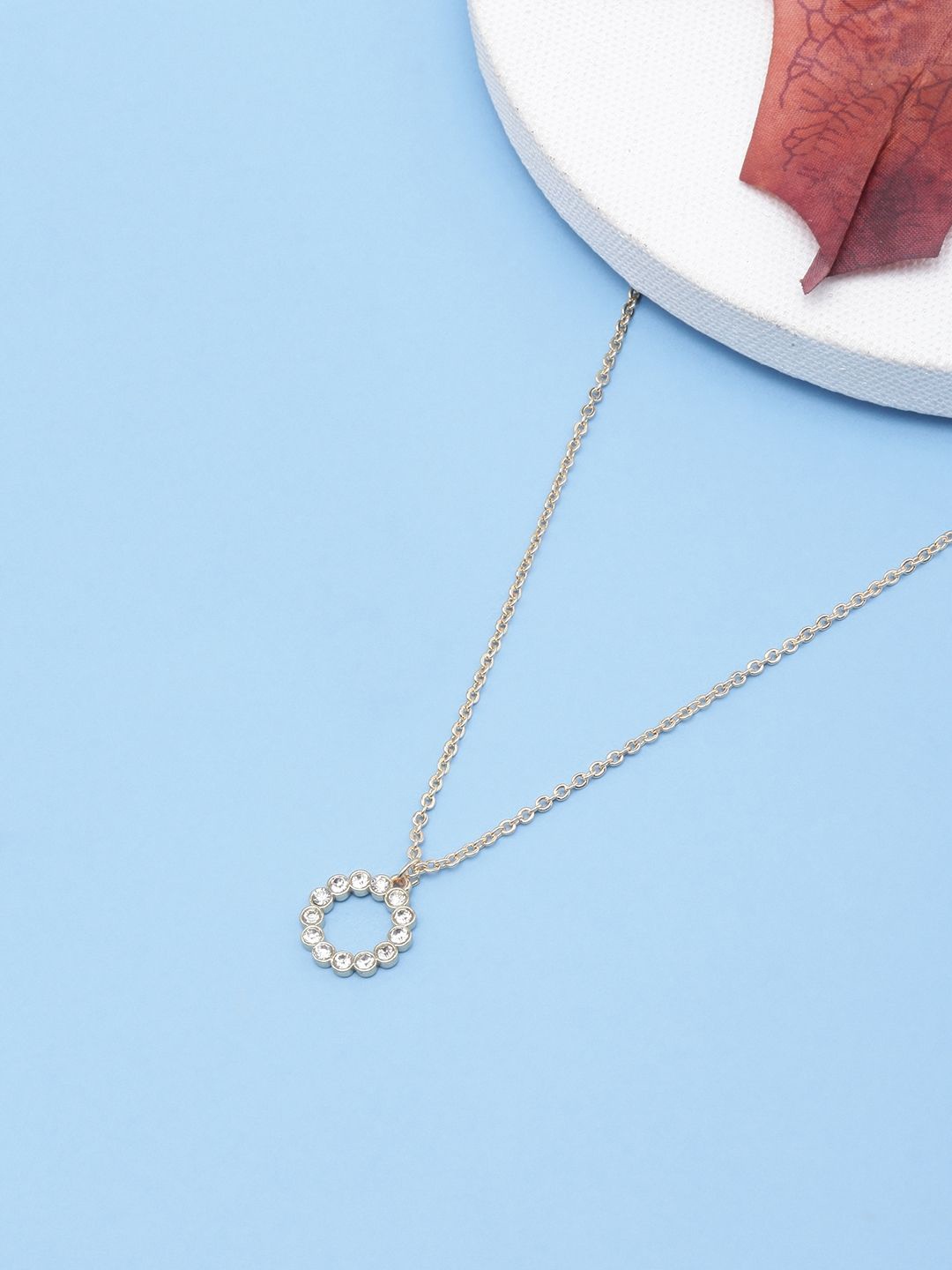

KPOP Gold-Plated CZ-Studded Pendant Chain