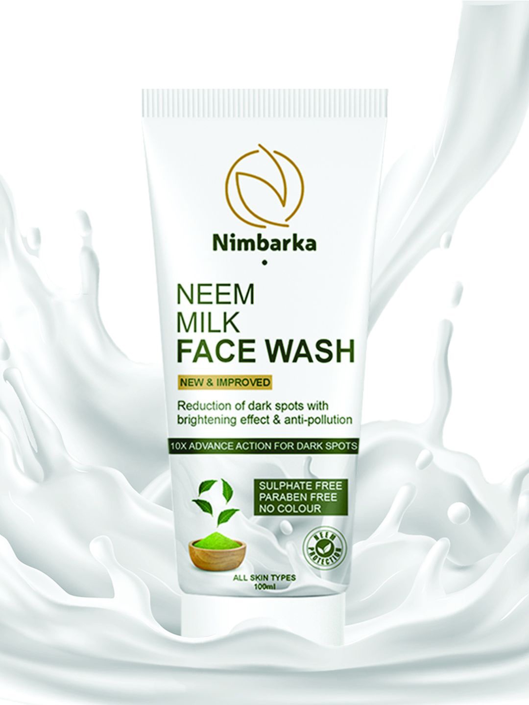 

Nimbarka All Skin Types New & Improved Neem & Milk Face Wash - 100 ml, White