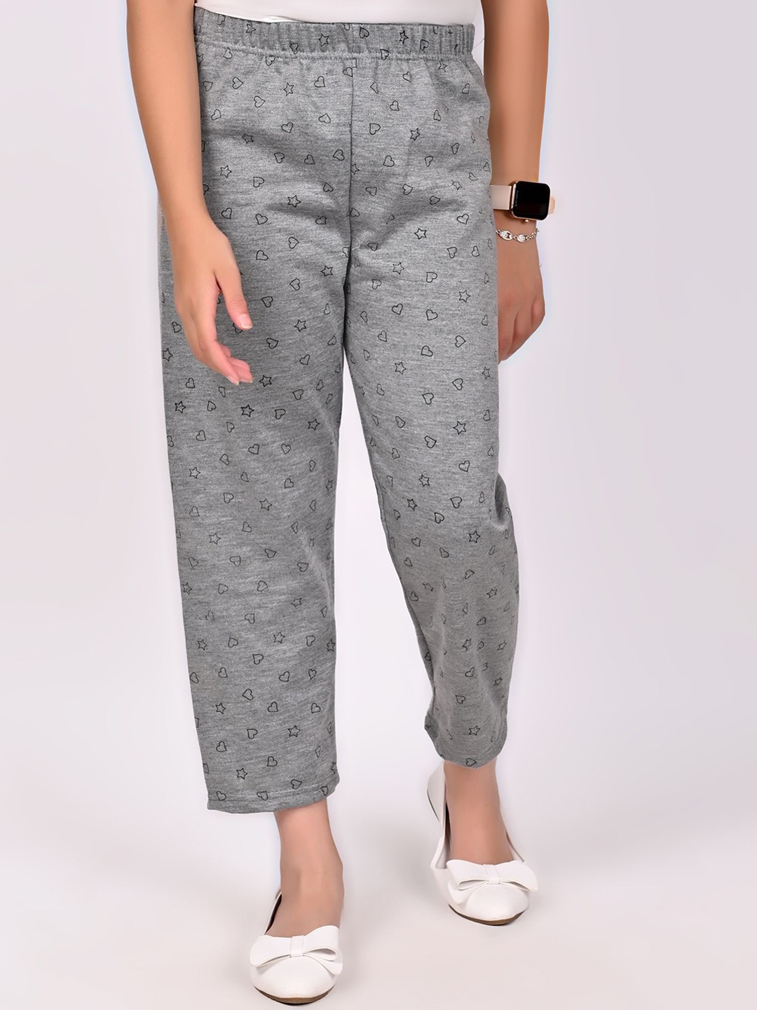 

BAESD Girls Printed High Rise Trouser, Grey