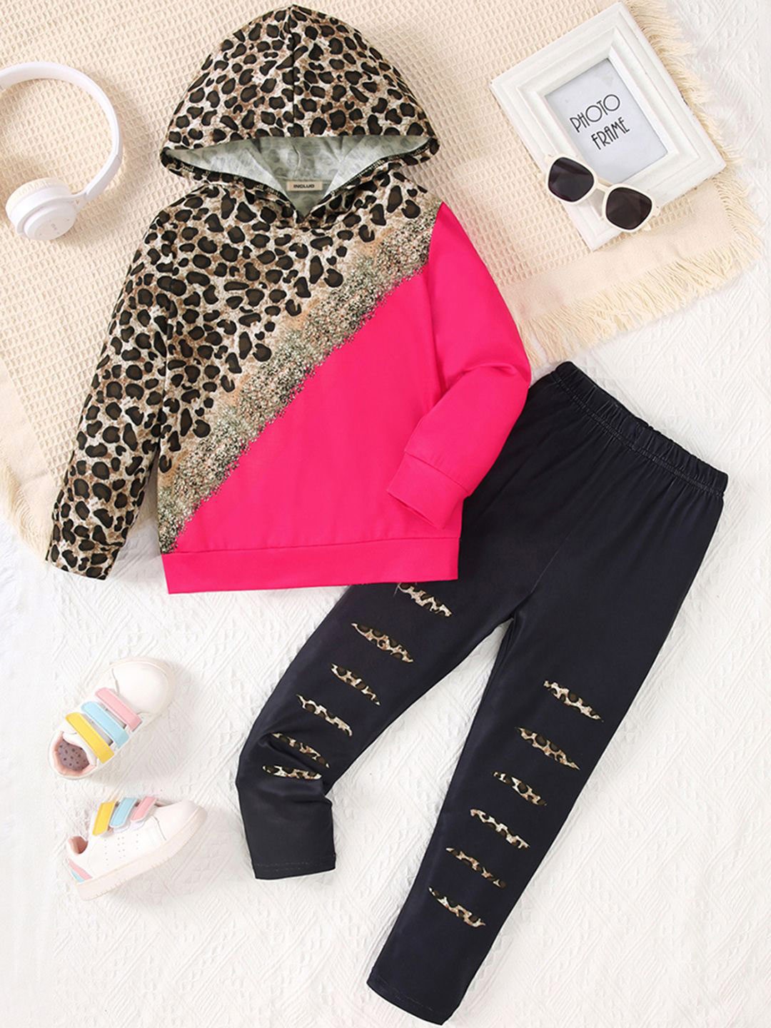 

INCLUD Girls Printed Trousers, Pink