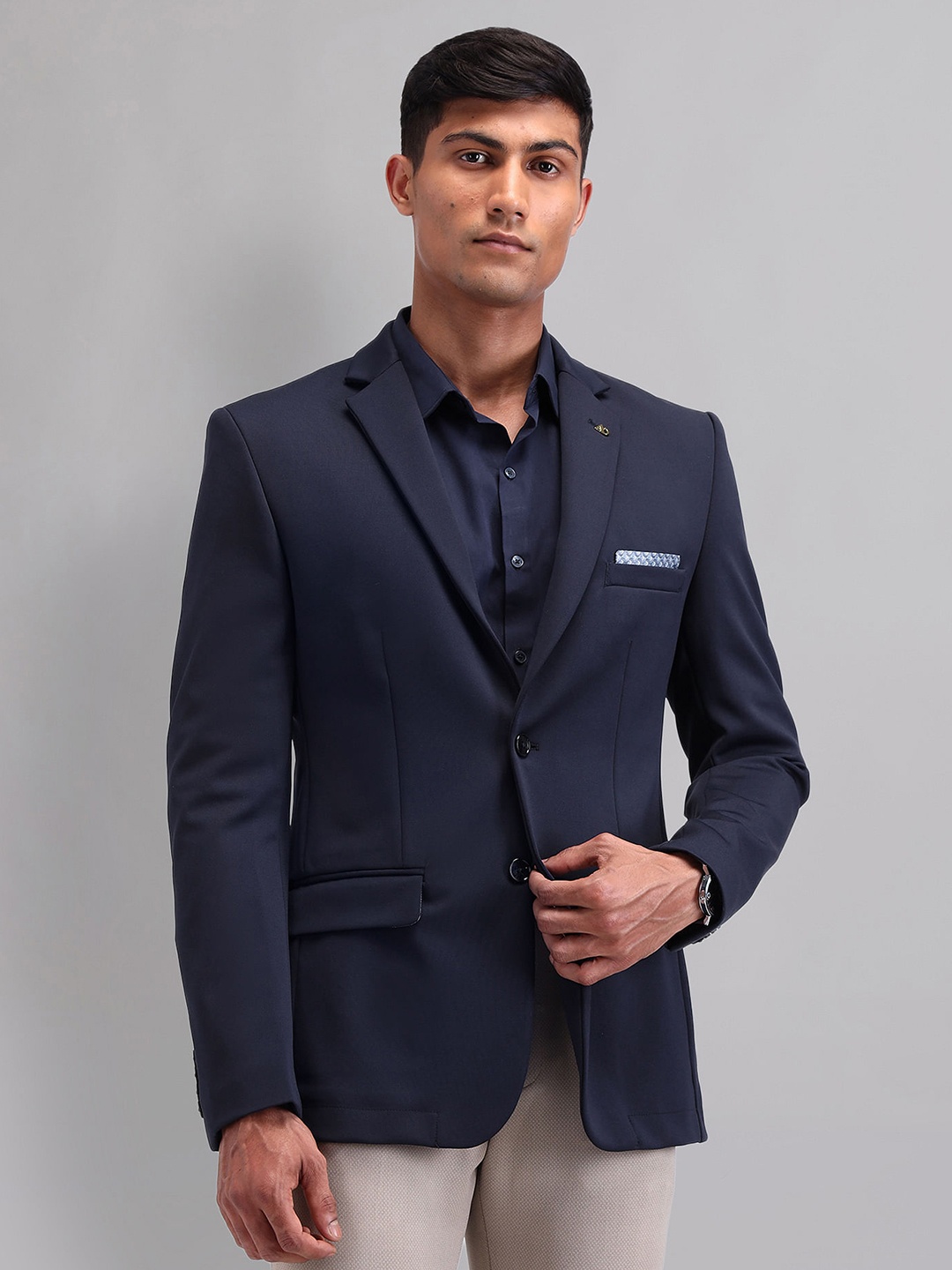

AD By Arvind Slim Fit Single Breasted Blazer, Blue