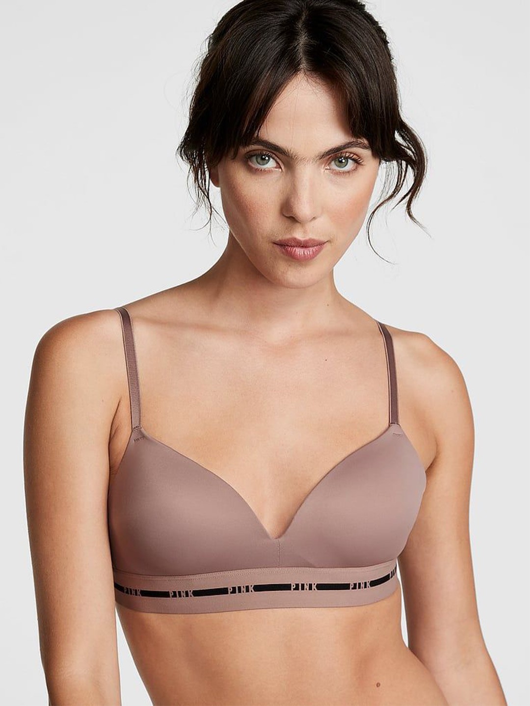

Victoria's Secret Medium Coverage Heavily Padded Wireless Push-Up Bra, Brown