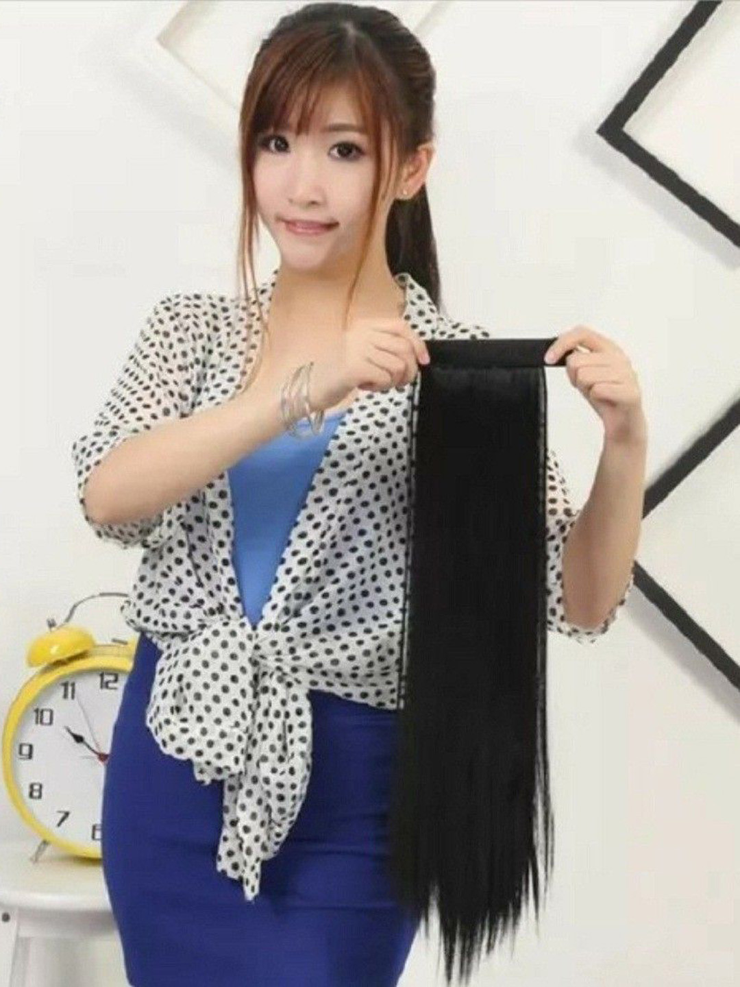 

HAVEREAM Clip-In Waterproof Straight Locks Hair Extension - Black - 22 Inch