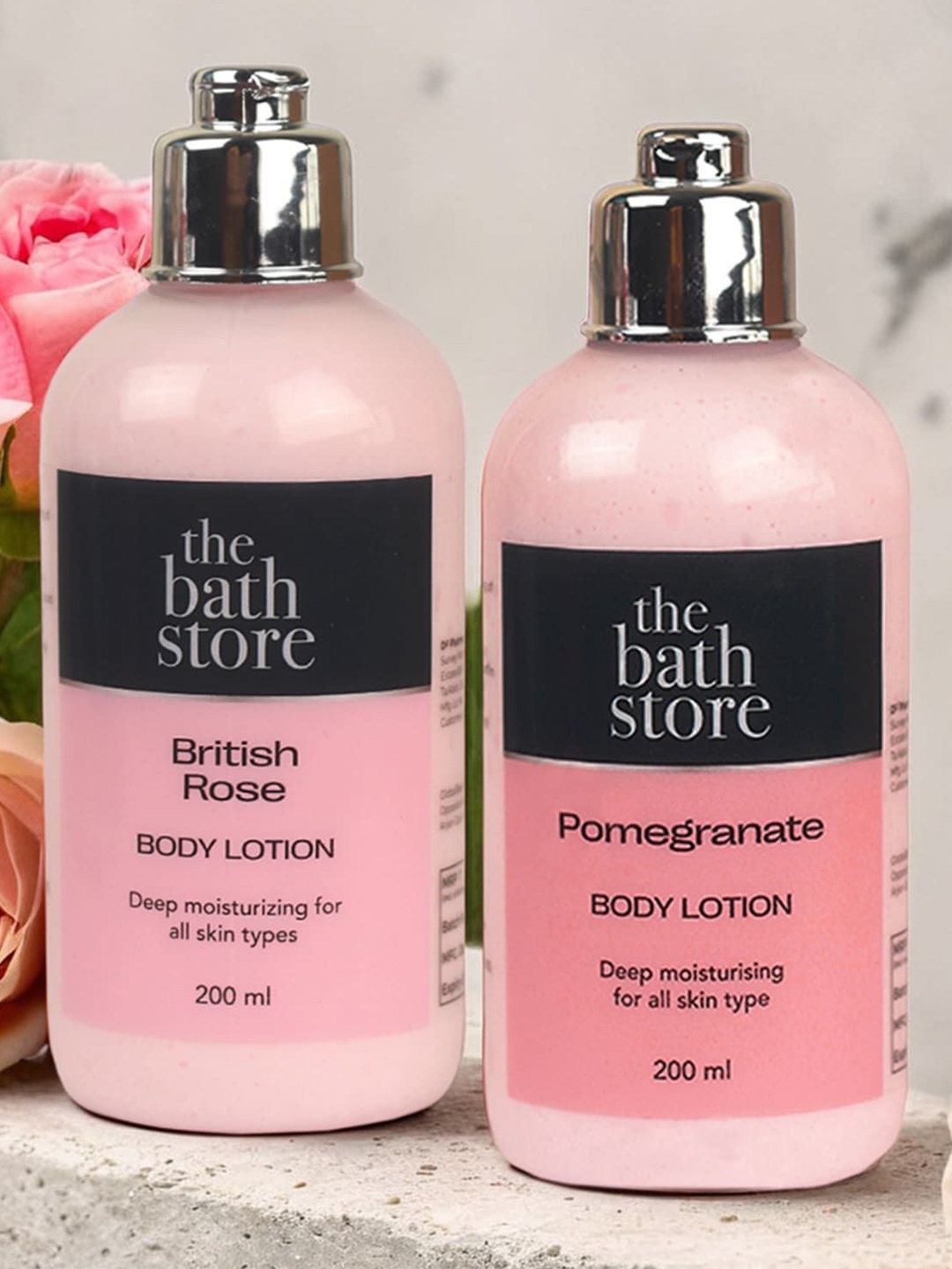 

The Bath Store Set Of 2 British Rose & Pomegranate Body Lotion - 200 ml Each, Pink