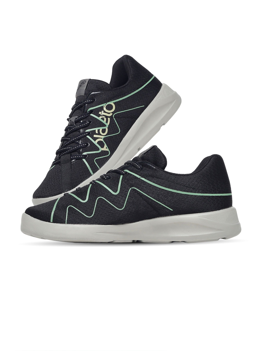 

plaeto Men Mesh Running Non-Marking Shoes, Black