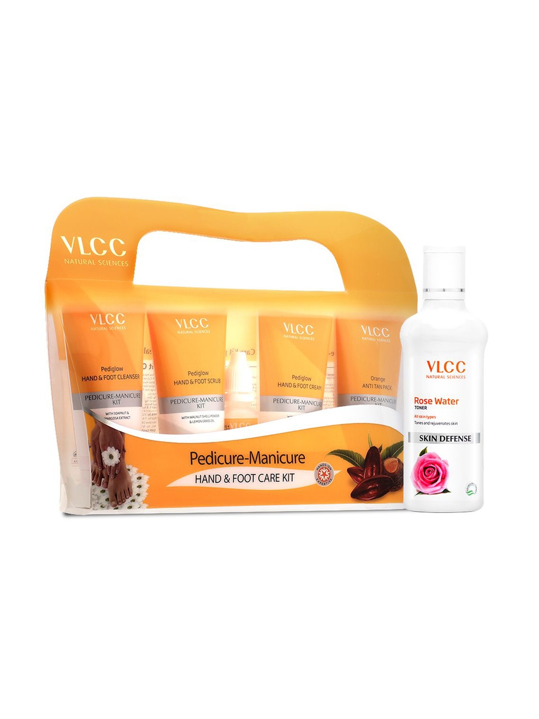 

VLCC Pedicure & Manicure Kit With Rose Water Toner, Orange