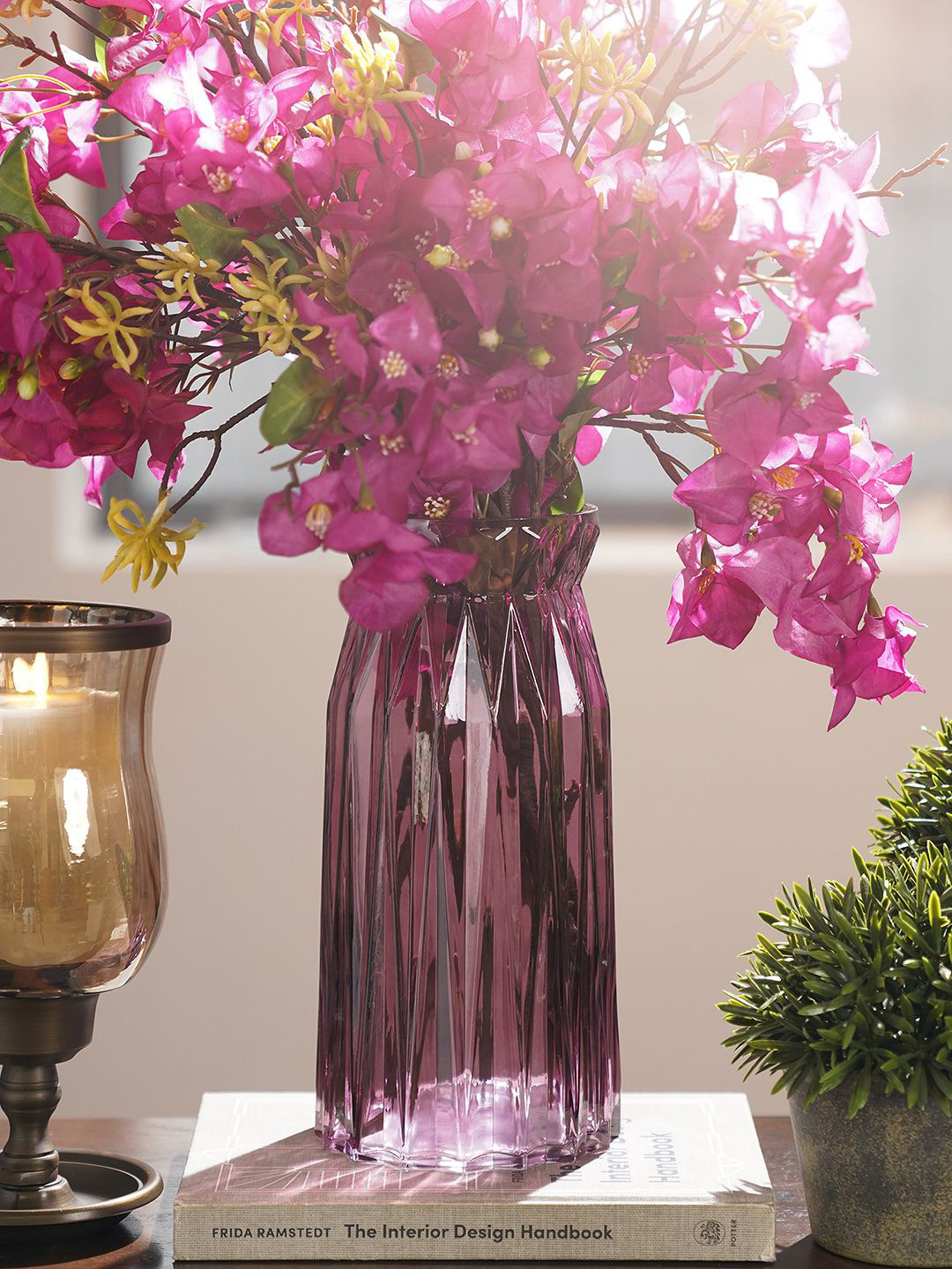

Pure Home and Living Purple Diamond Textured Glass Vase