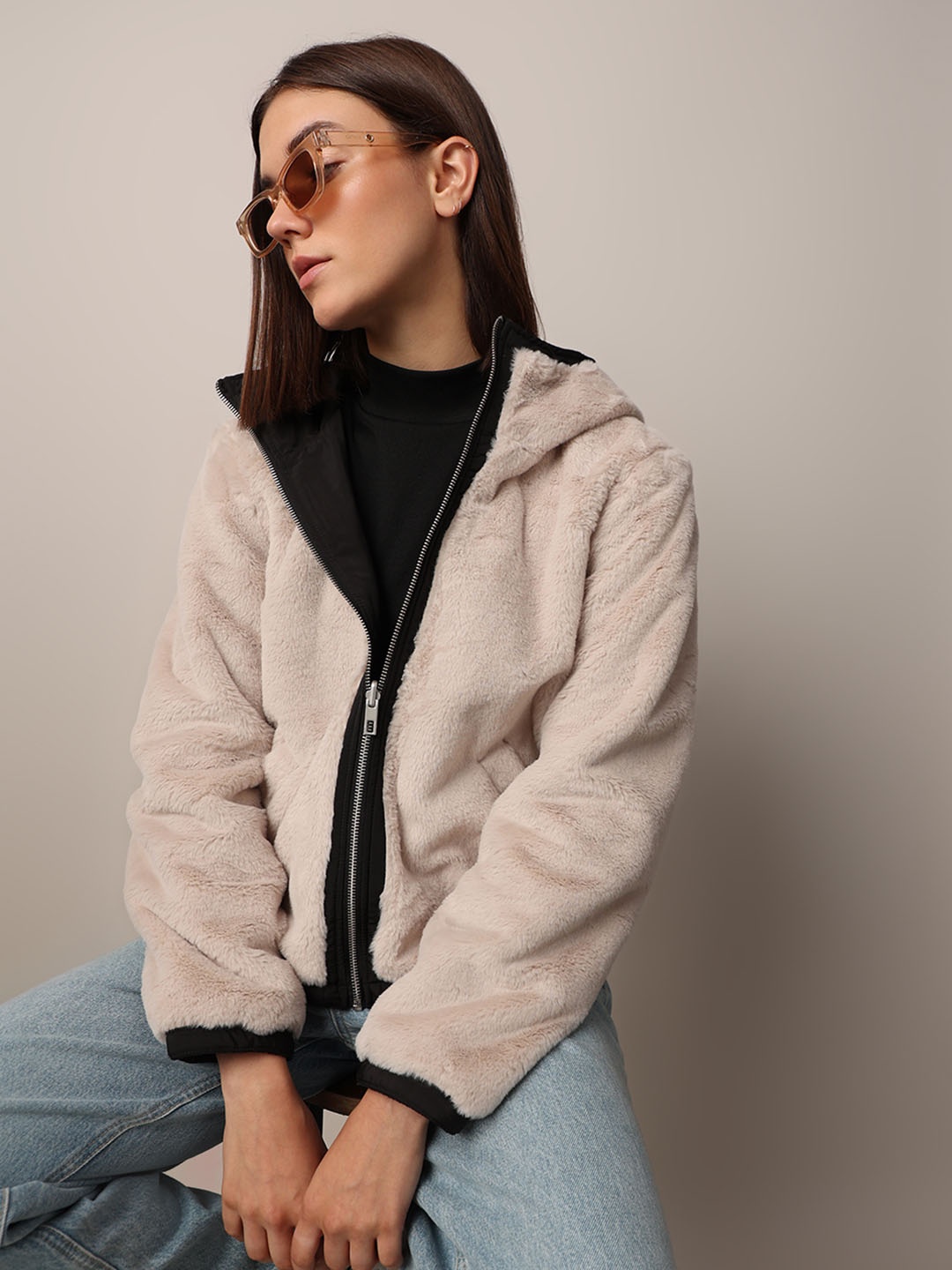 

ONLY Women Hooded Solid Casual Puffer Jacket, Black