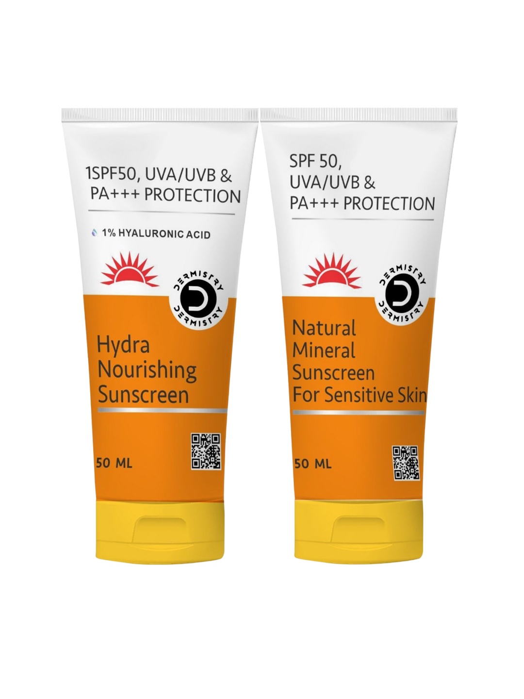 

DERMISTRY Set Of 2 Hydra Nourishing Sunscreen & Mineral Sunscreen - 50 ml Each, White