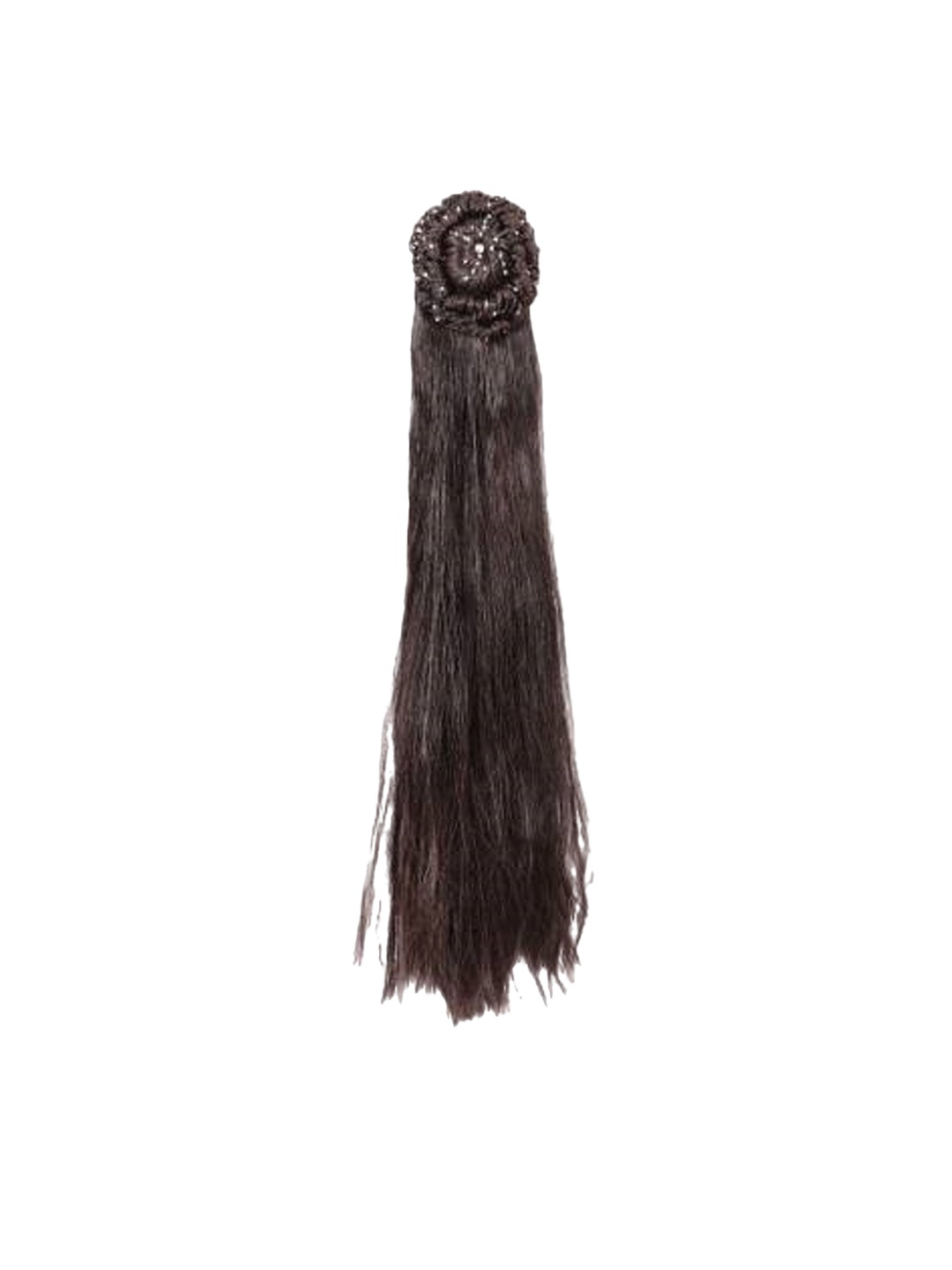 

ABRISH Clip In Straight Stone Studded Bun Hair Extension- Black - 24 Inch