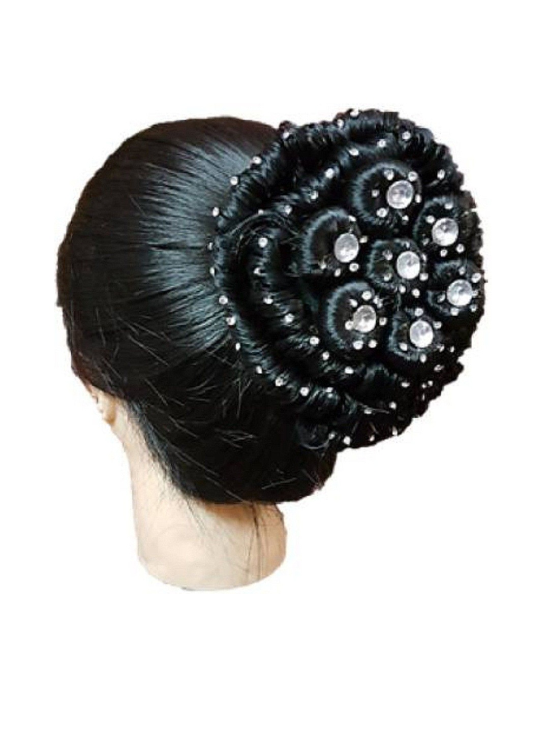 

HAVEREAM Halo Bun Stone Studded Hair Extension - Black - 11 Inch