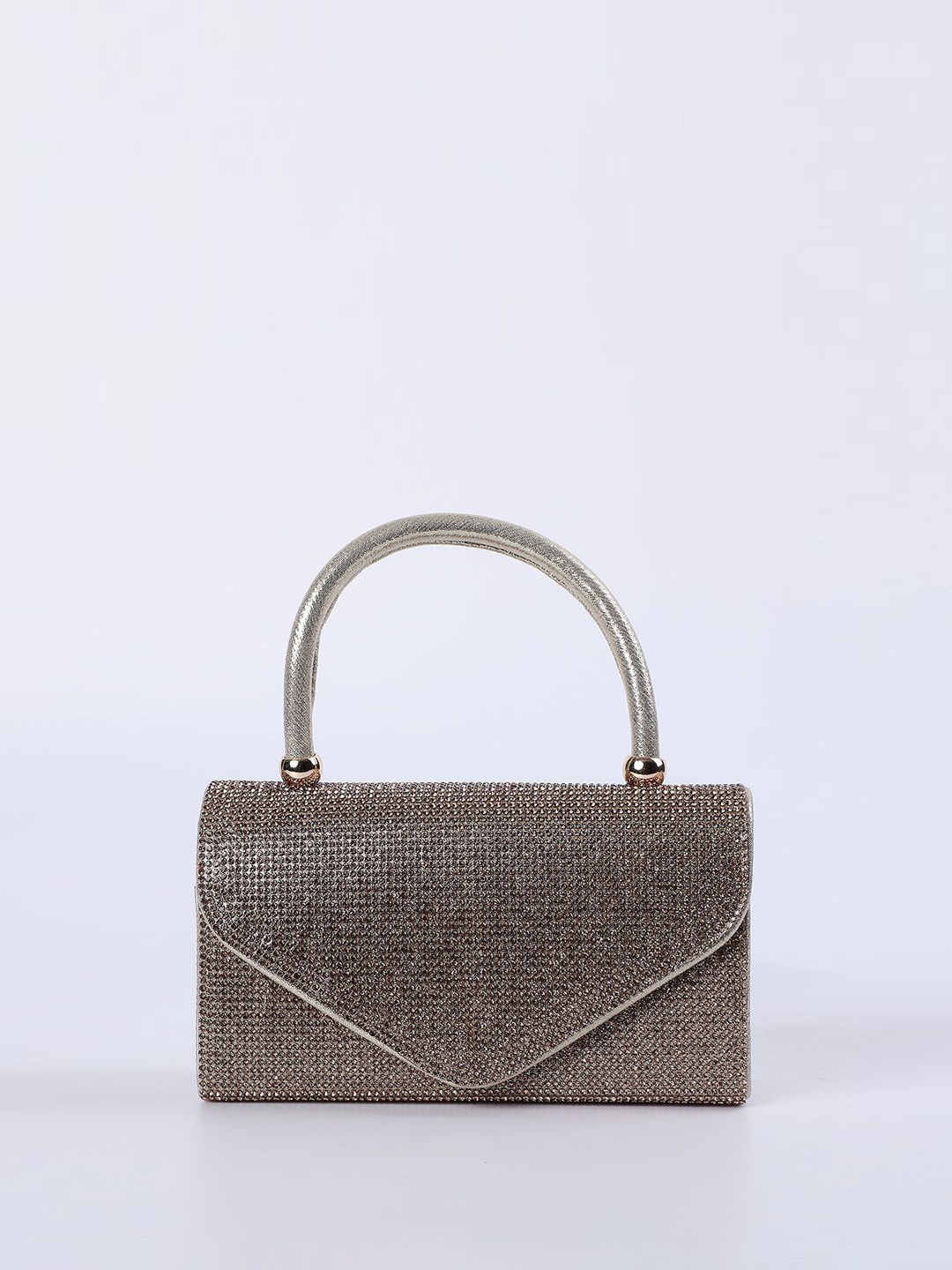 

CODE by Lifestyle Women Embellished Satchel Bag With Detachable Sling Strap, Gold
