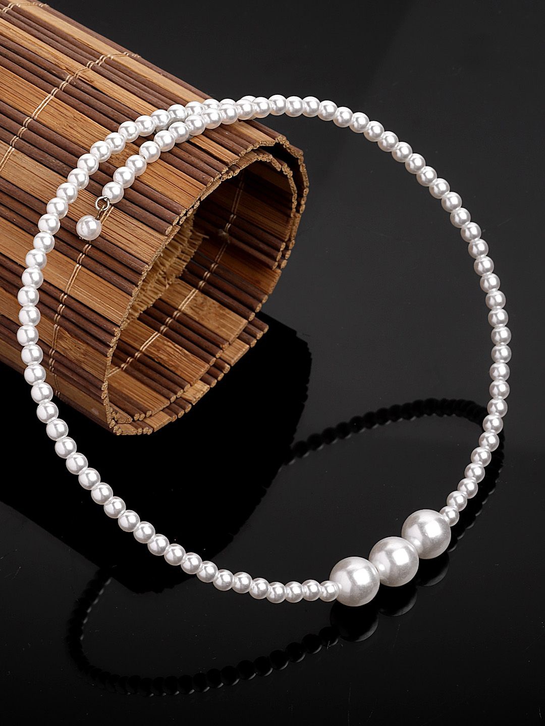 

Sanjog Chic Pearls Beaded Choker Necklace, White