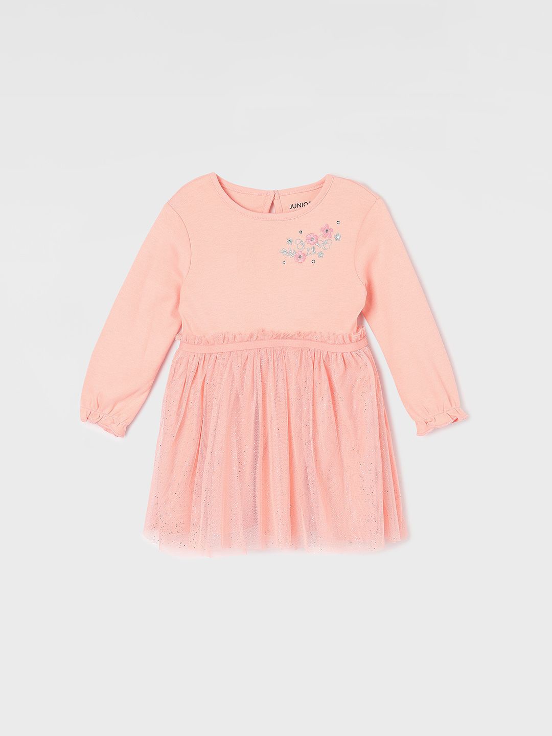 

Juniors by Lifestyle Girls Embroidered Fit & Flare Dress, Peach