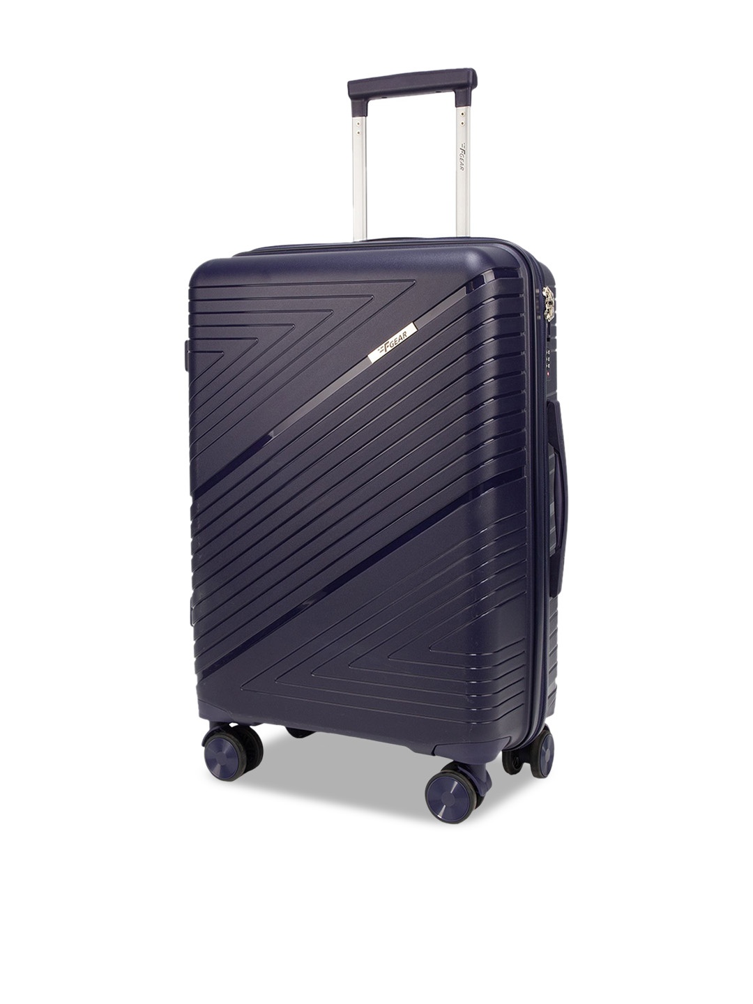 

F Gear Textured Hard Sided Cabin Trolley Suitcase Trolley Bag, Navy blue