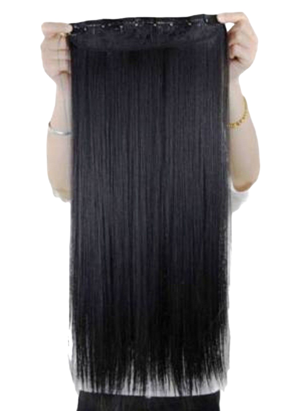

SHENY Clip-In Straight Locks Hair Extension-Black-61 cm