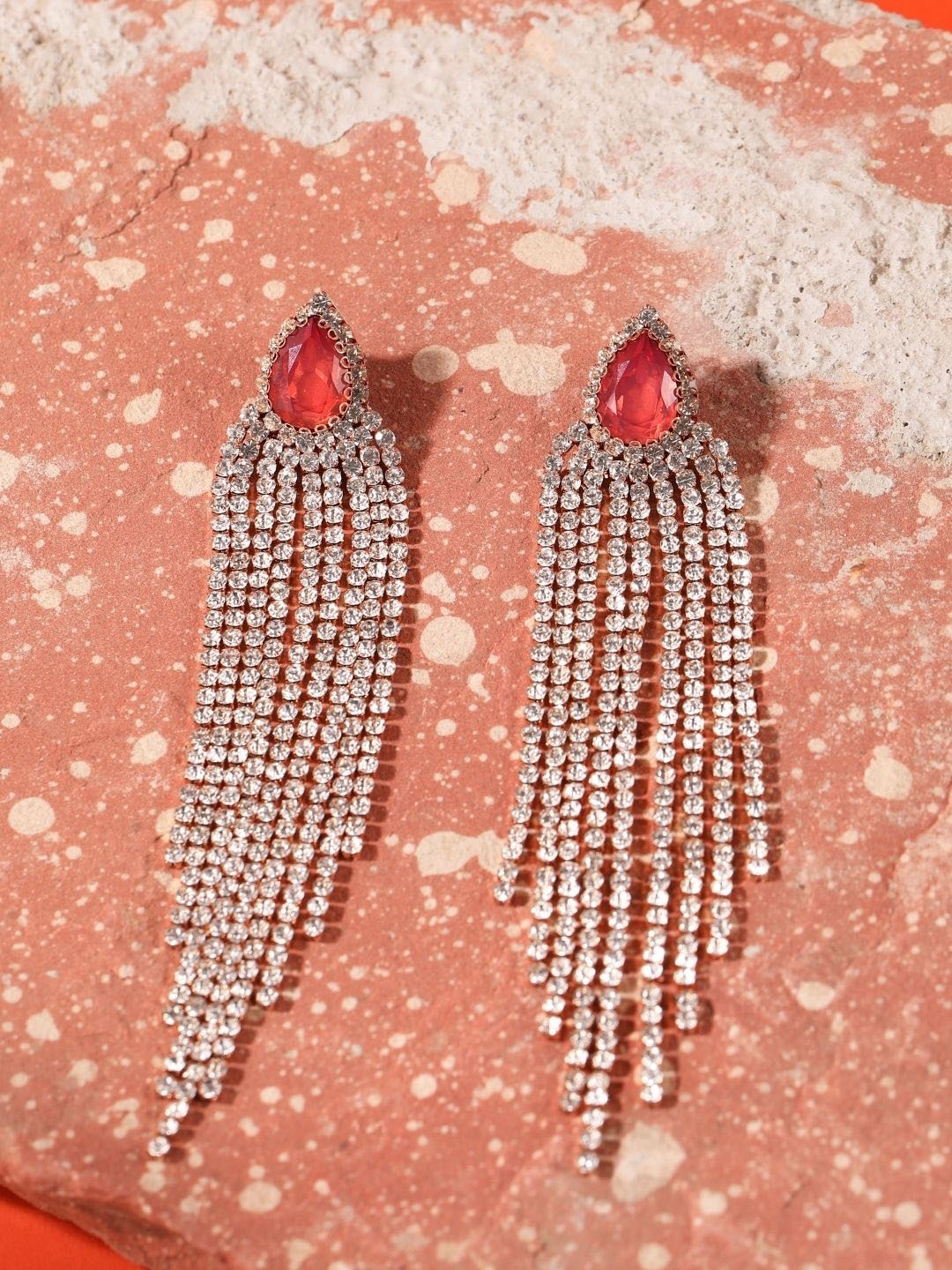 

KPOP Rose Gold Plated Rhinestone Contemporary Drop Earrings