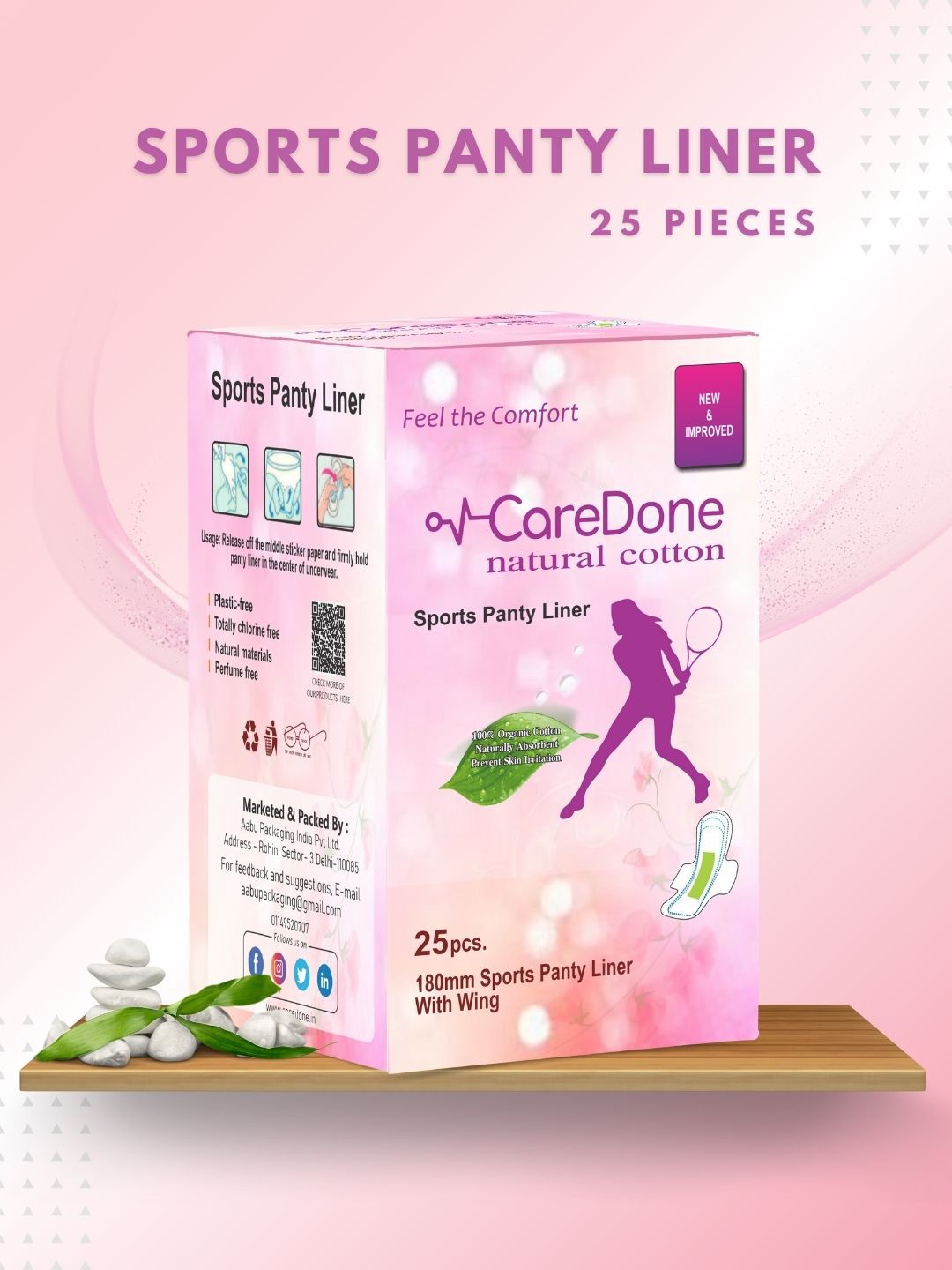 

CareDone Ultra Thin Sports Panty Liners - 25Pcs, White