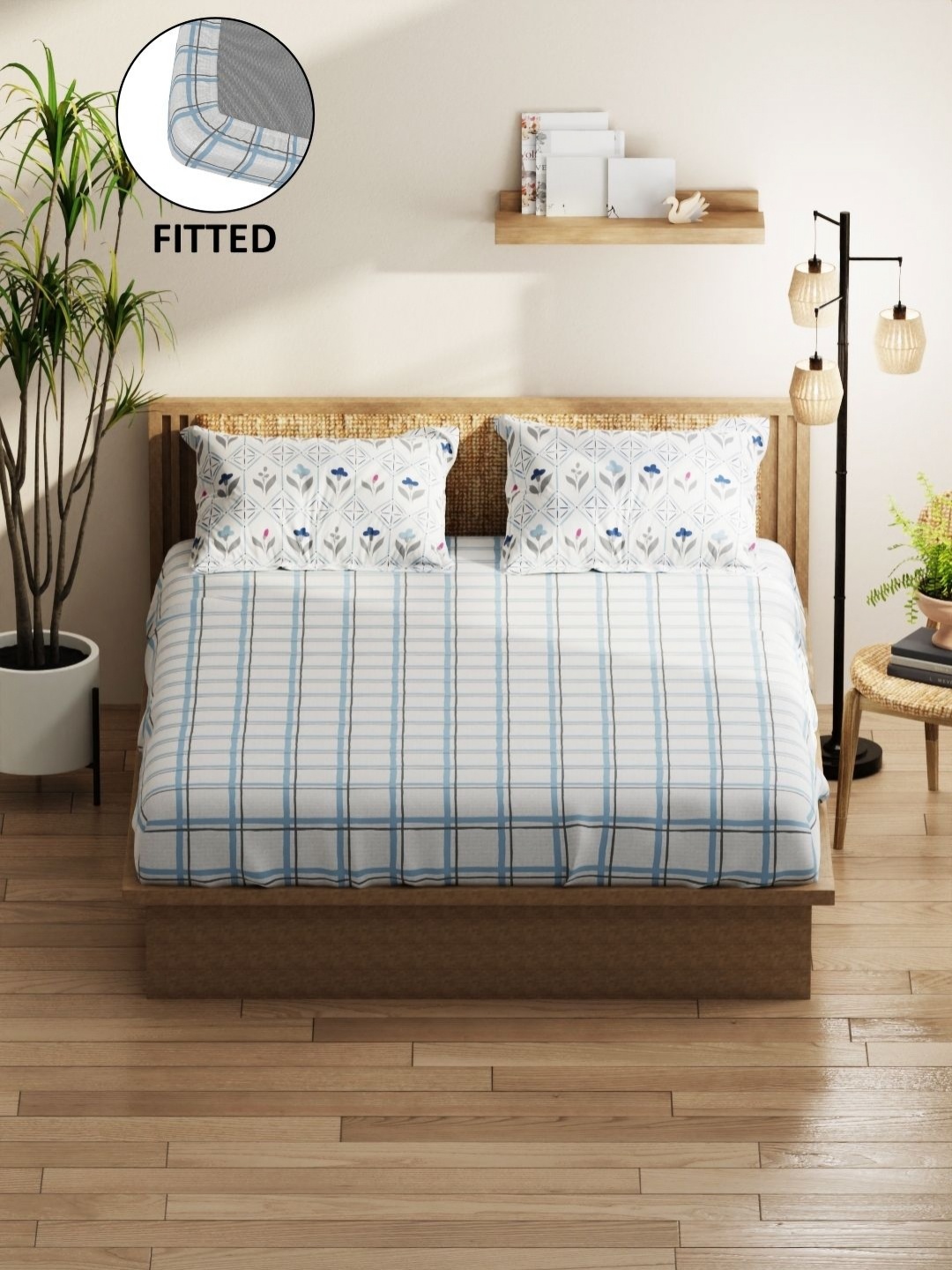 

KOPA Classic Grey Microfiber Fitted 152 TC Queen Bedsheet Set 1.68 m X 1.98 m X 25 cm