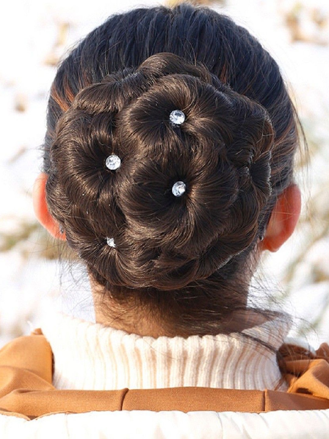 

HAVEREAM Clip In Studded Bun Curly Hair Extension - Brown - 10 Inch