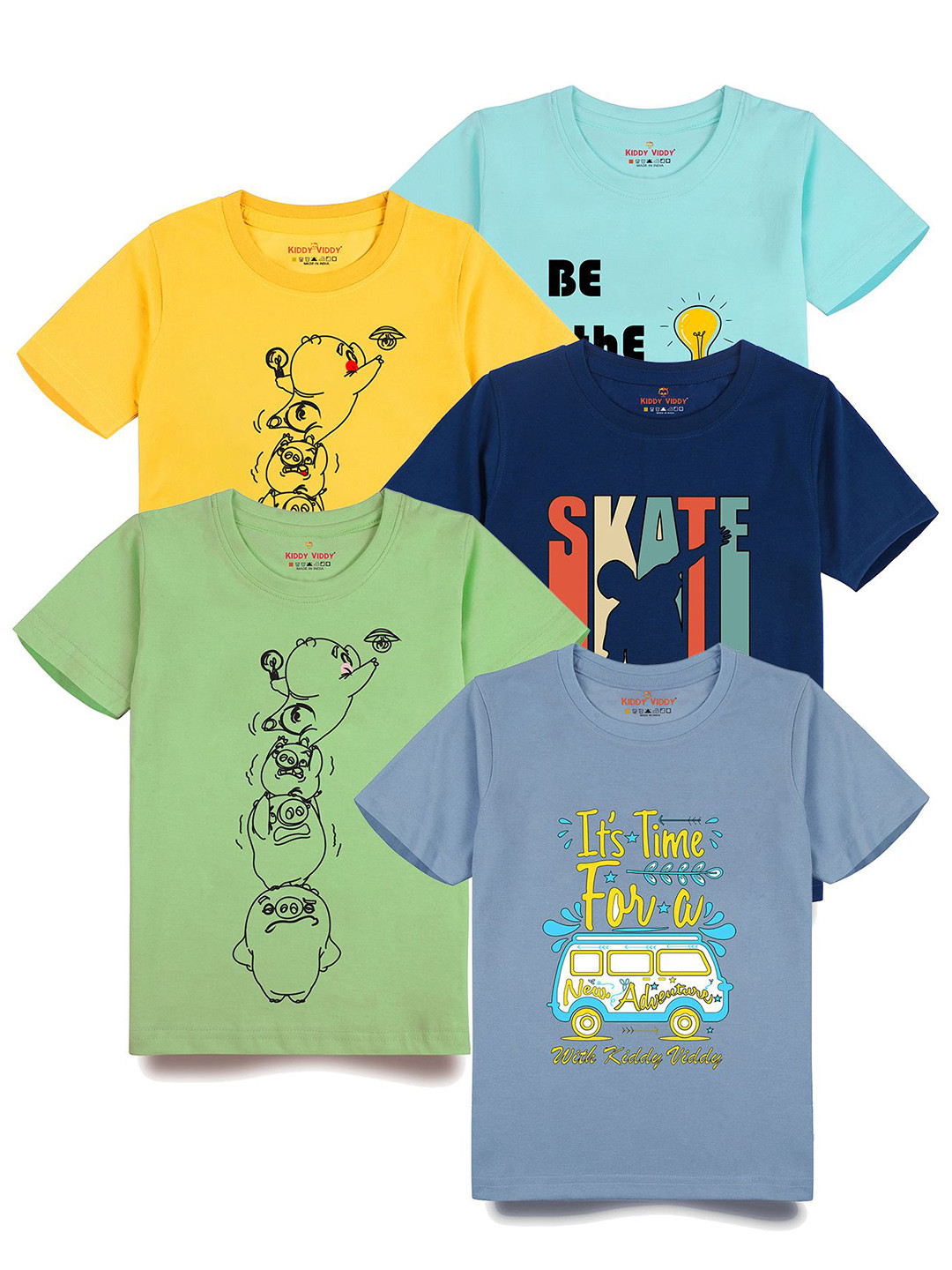 

AUSK Boys 5 Printed T-shirt, Turquoise blue