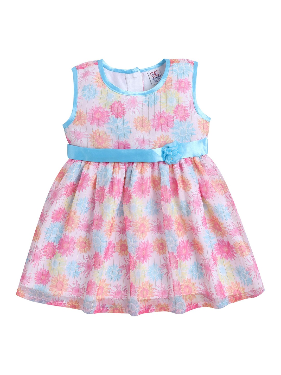 

mama & bebe Girls Floral Printed Fit & Flare Dress, Blue
