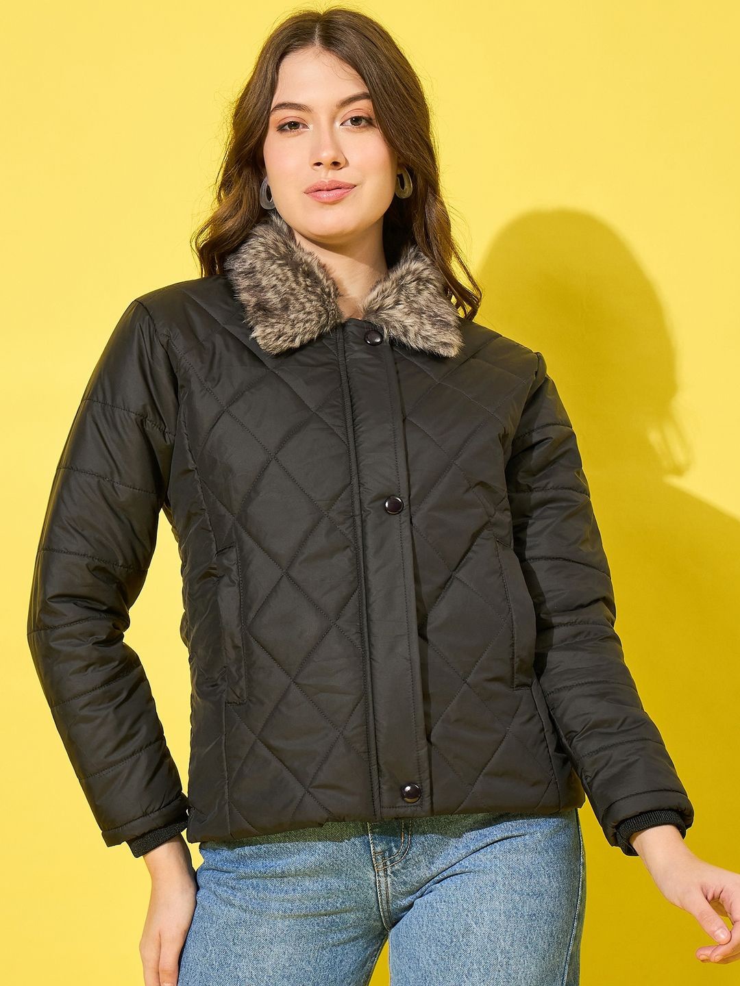 

BUY NEW TREND Women Lightweight Quilted Jacket, Black