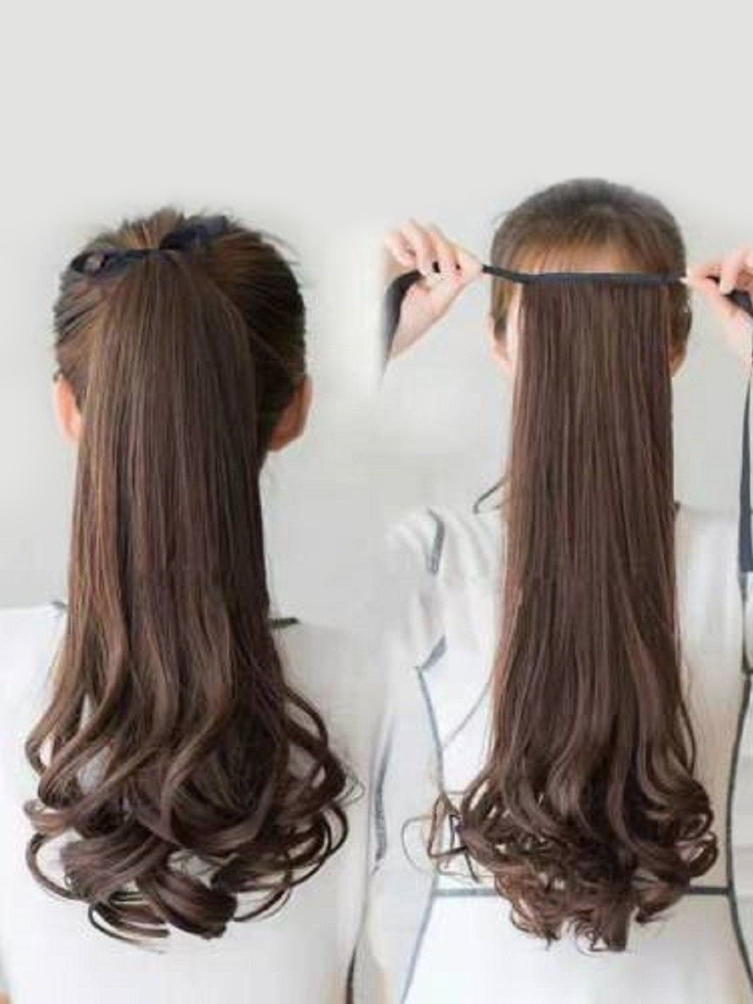 

HAVEREAM Tape-In Wavy Ponytail Hair Extension - Brown - 24 Inch