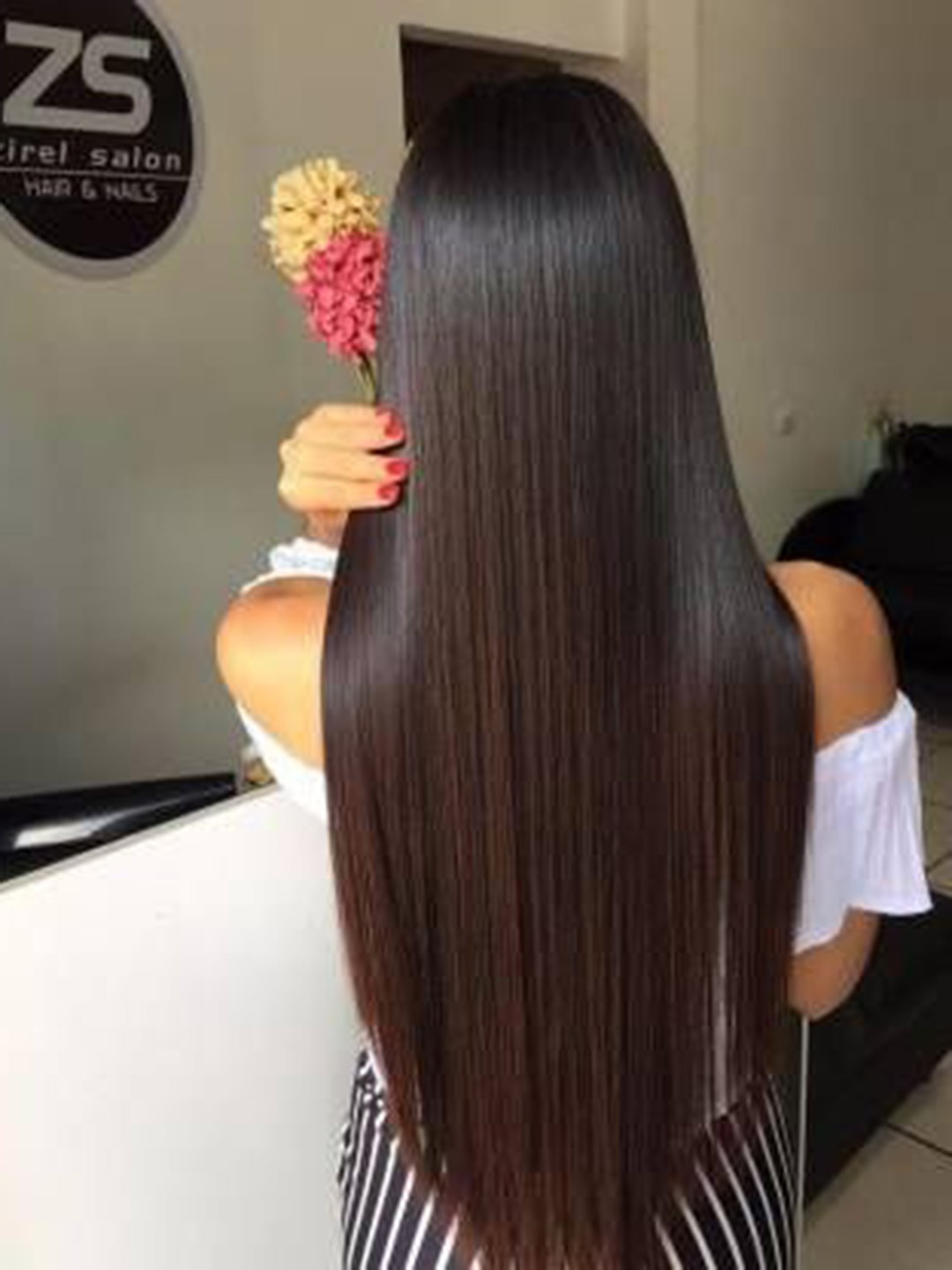 

HAVEREAM Clip In Locks Straight Hair Extension - Brown - 24 Inch