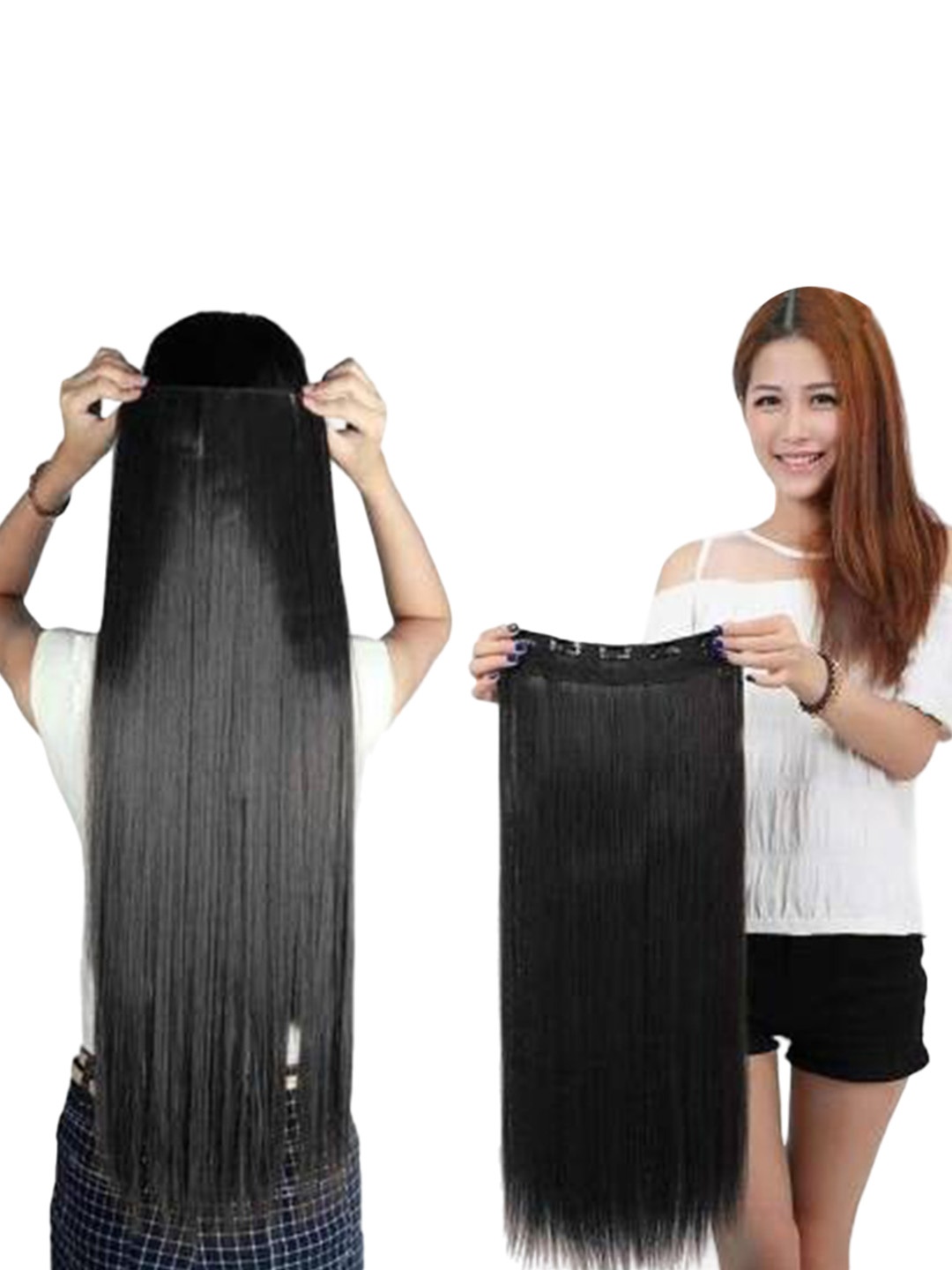 

HAVEREAM Clip-In Straight Ponytail Hair Extension- Black