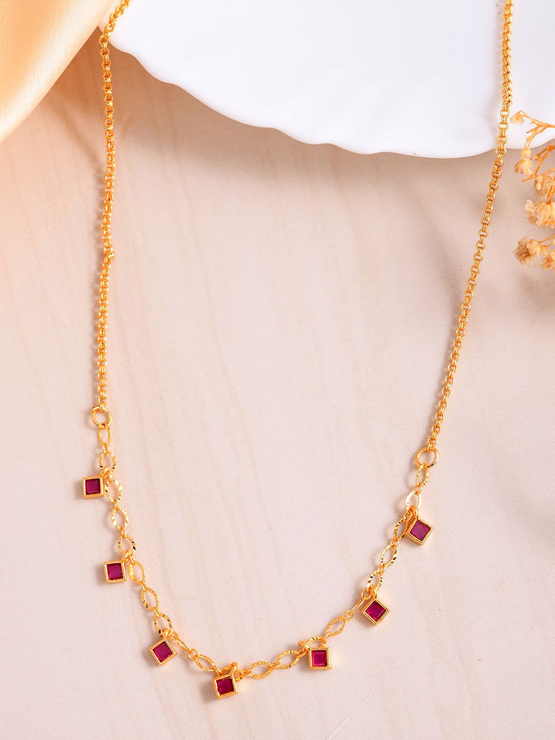 

Shoshaa Gold-Plated Stone Studded Chain