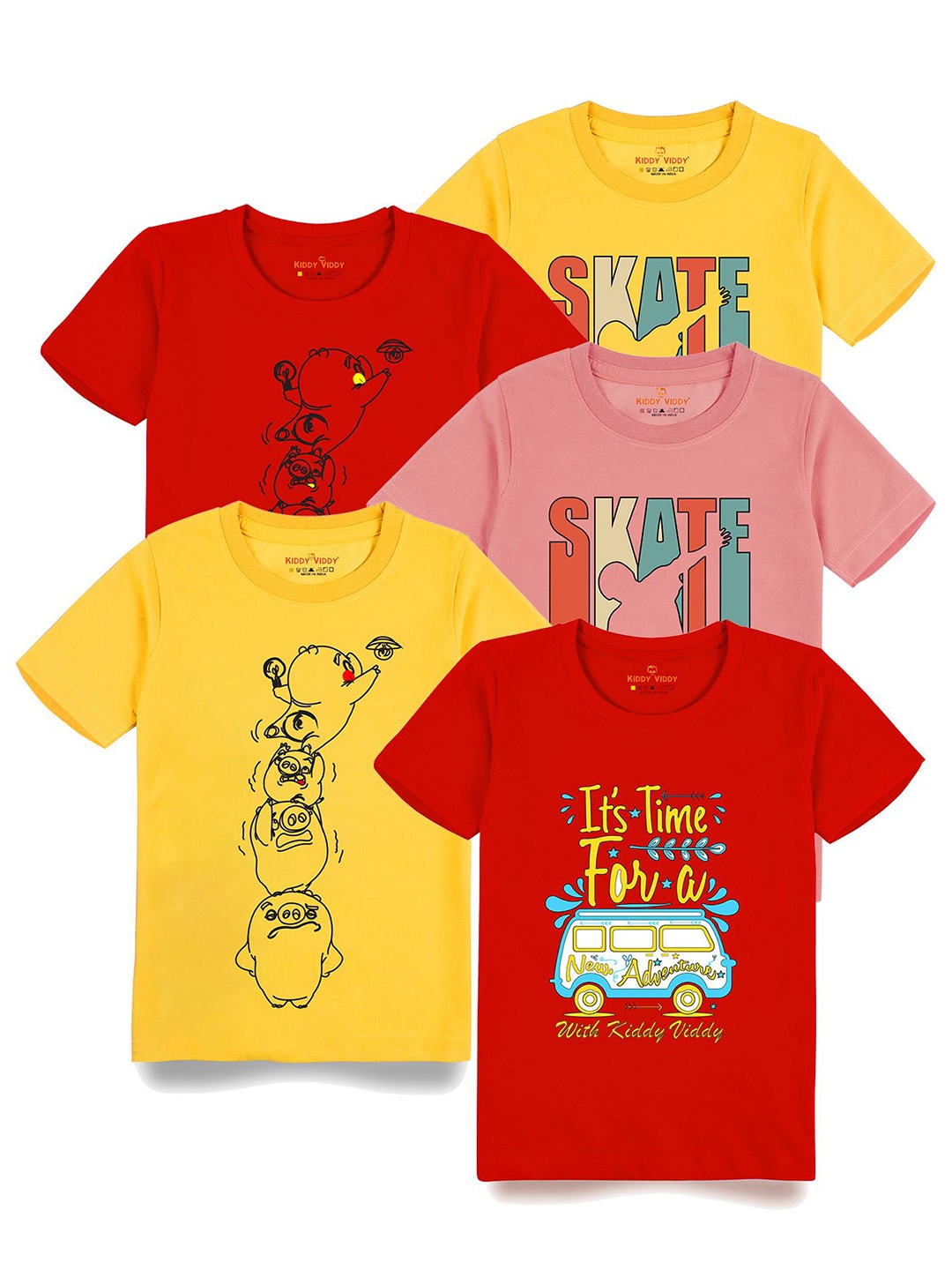 

AUSK Boys 5 Printed T-shirt, Yellow