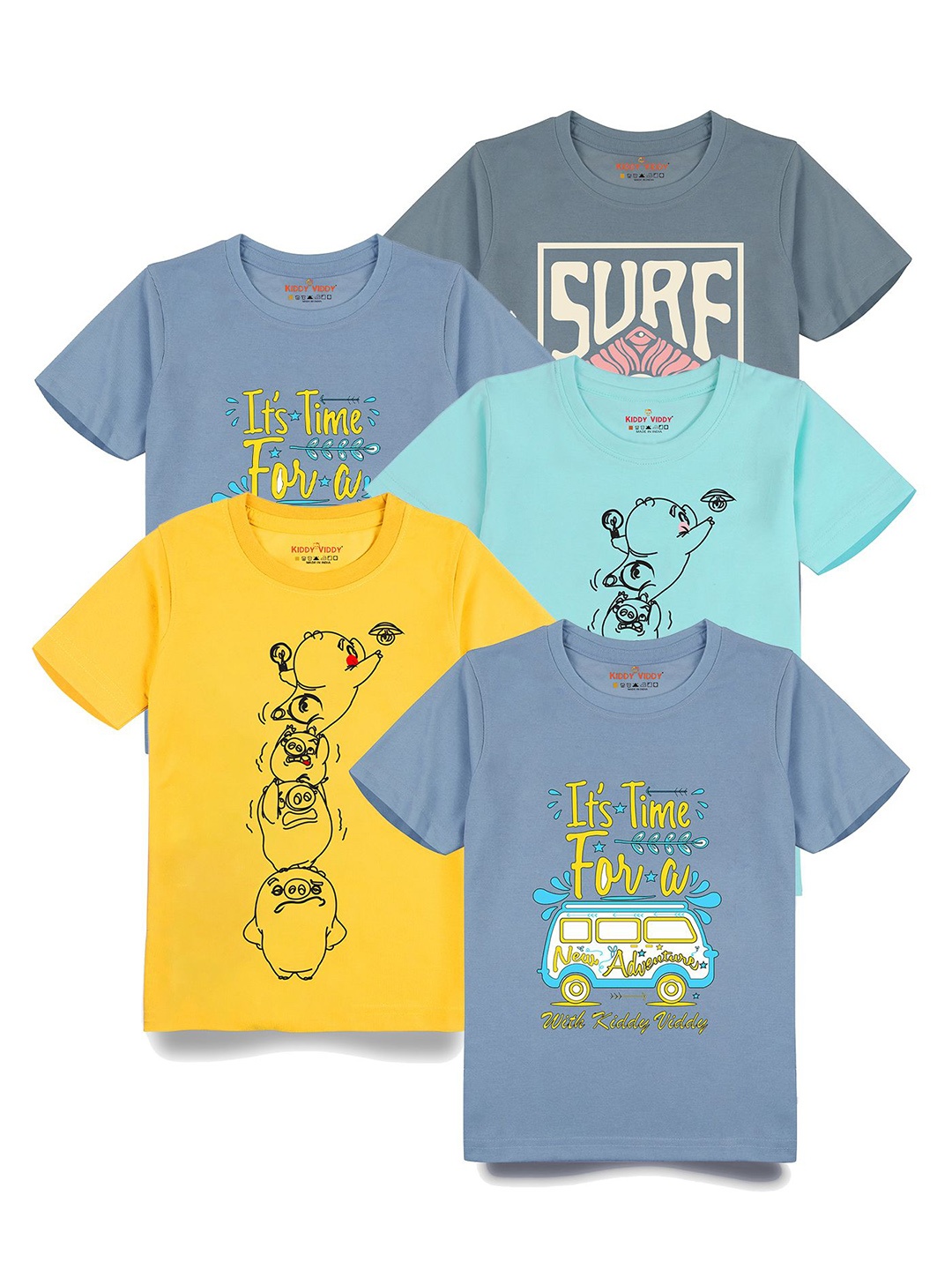 

AUSK Boys 5 Printed T-shirt, Grey
