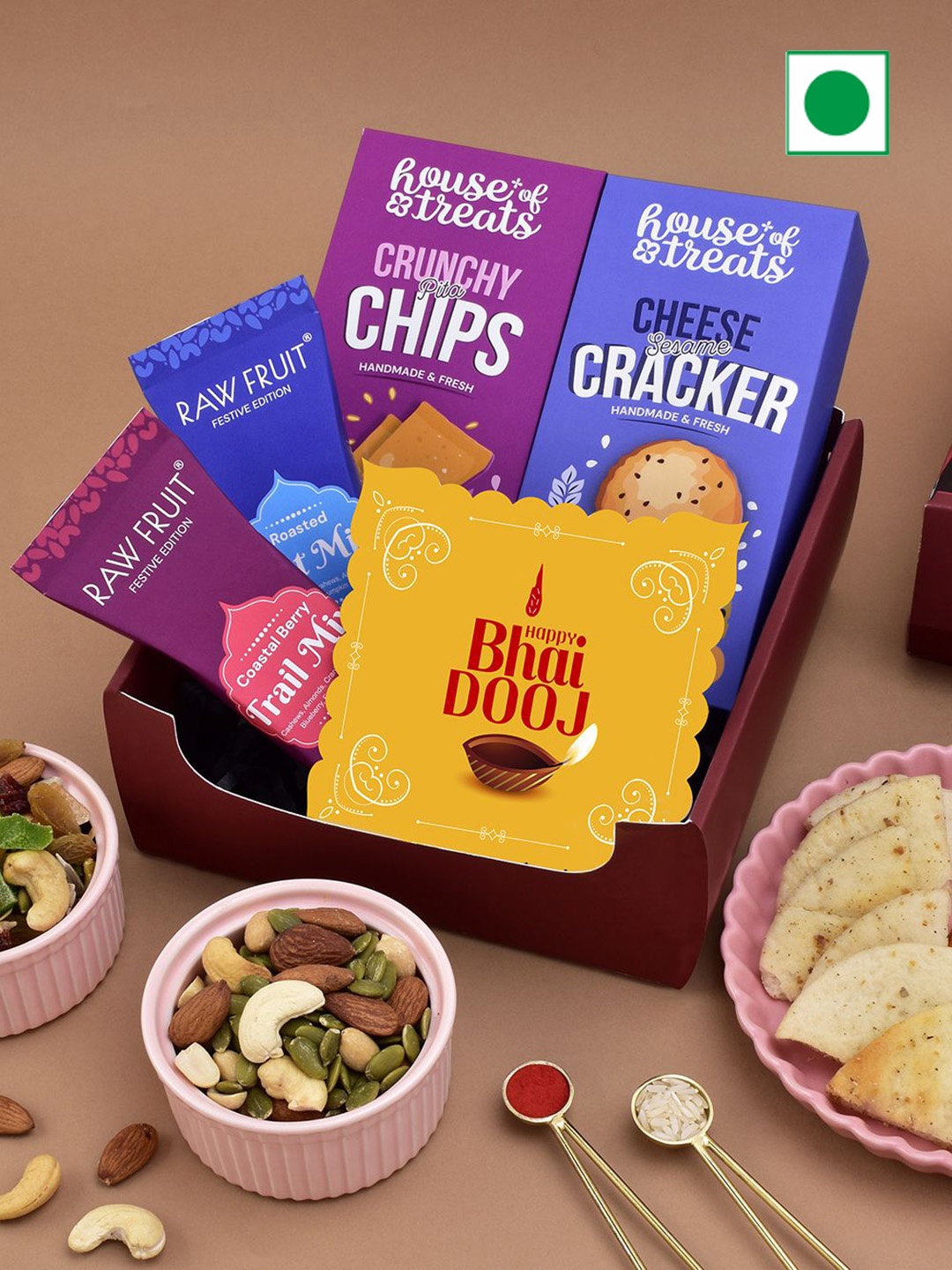 

RawFruit Set Of 6 Bhai Dooj Assorted Gifts, Maroon