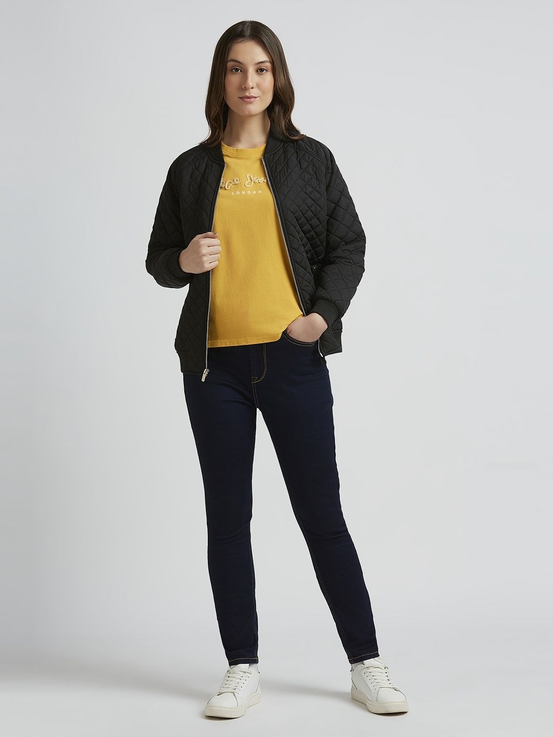 

Pepe Jeans Women Typography Printed Round Neck Pure Cotton Relaxed Fit T-shirt, Yellow