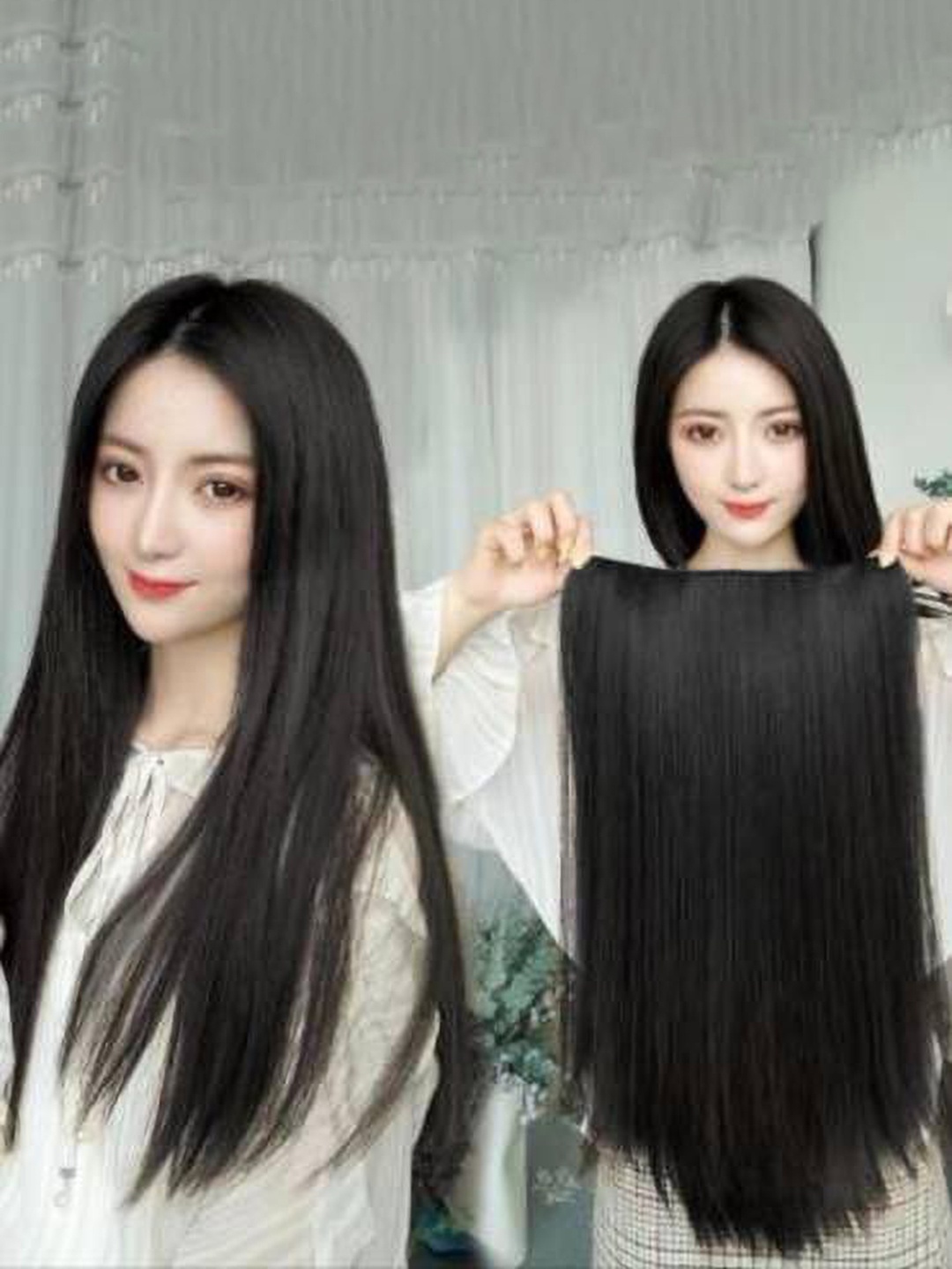 

HAVEREAM Clip-In Waterproof Straight Locks Hair Extension - Black - 24 Inch