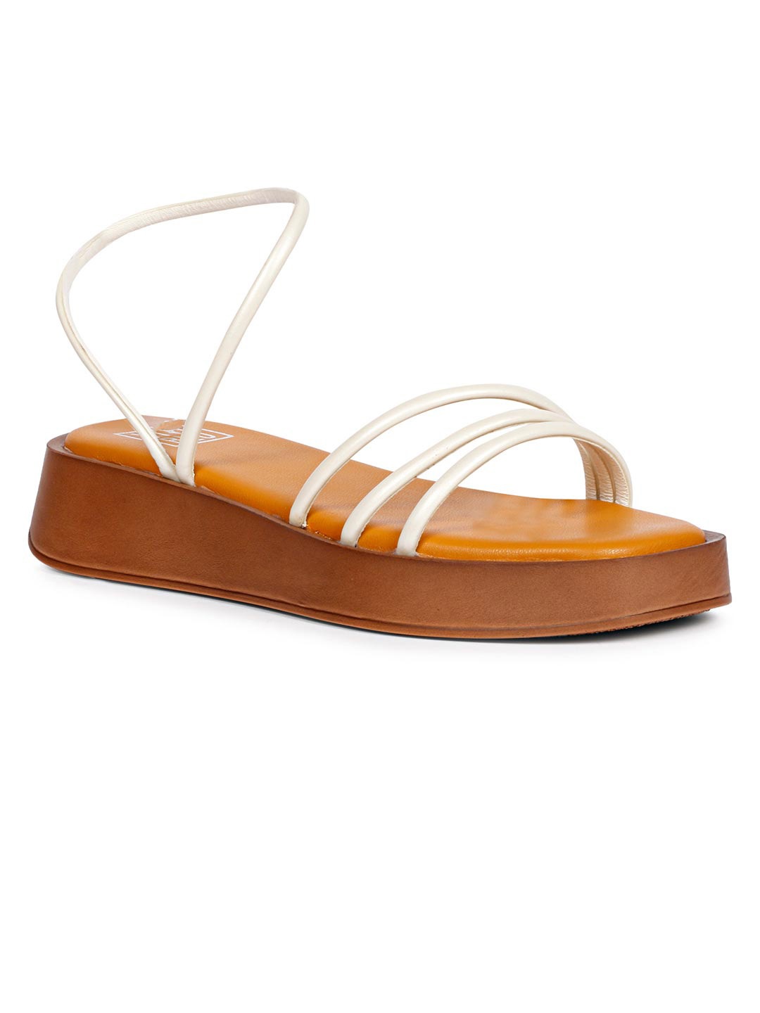 

Viviblu Leather Platform Heel Sandals, White
