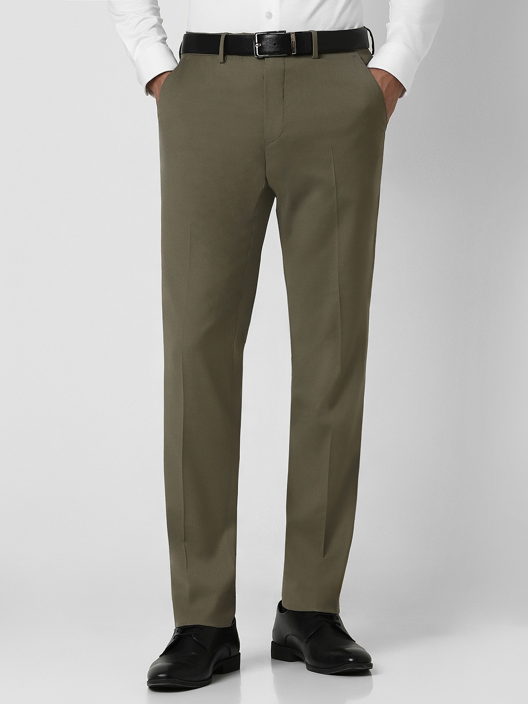 

Van Heusen Men Slim Fit Formal Trousers, Olive