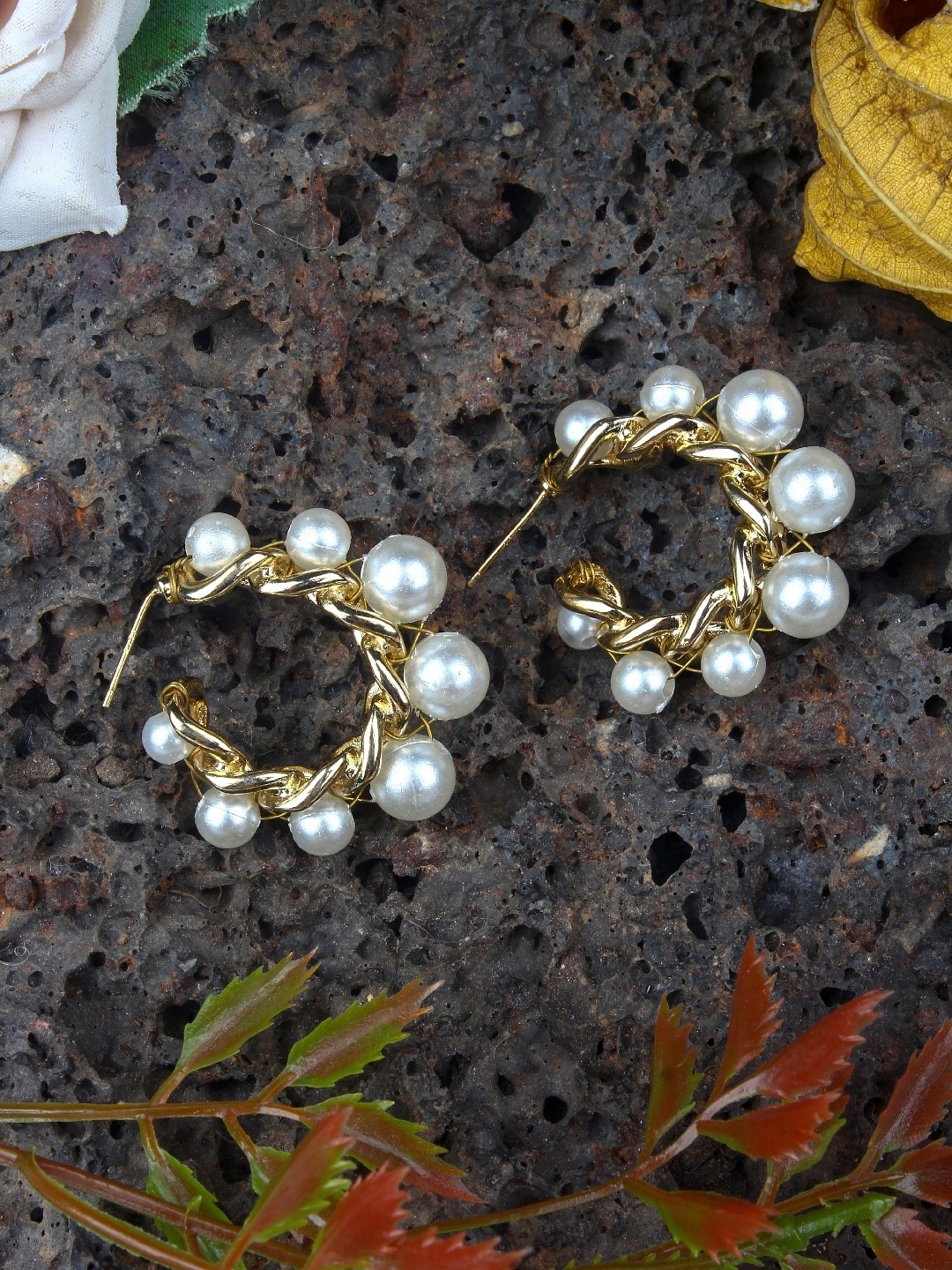 

KPOP Contemporary Half Hoop Earrings, Gold