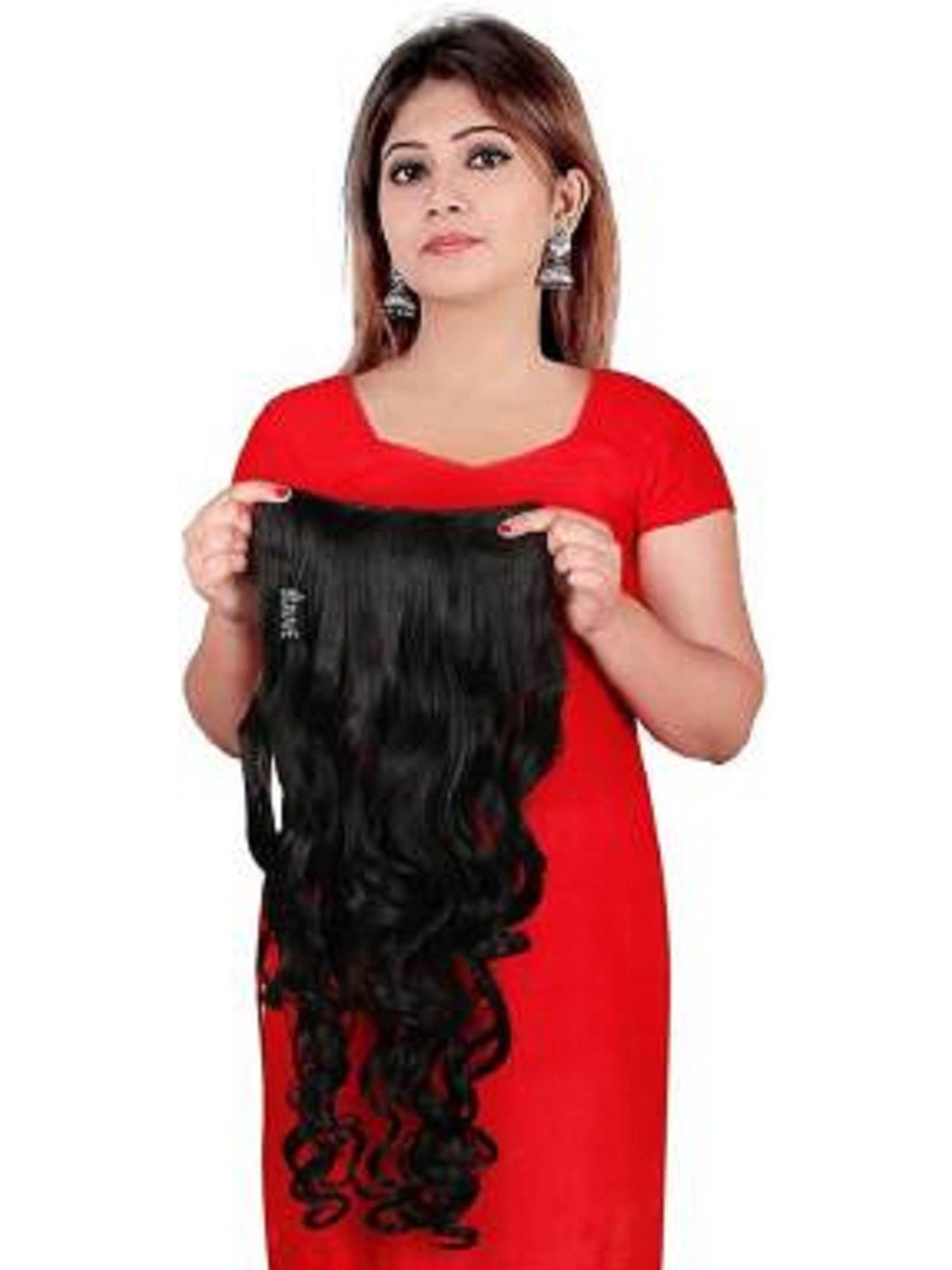 

HAVEREAM Clip In Locks Curly Hair Extension - Black - 24 Inch