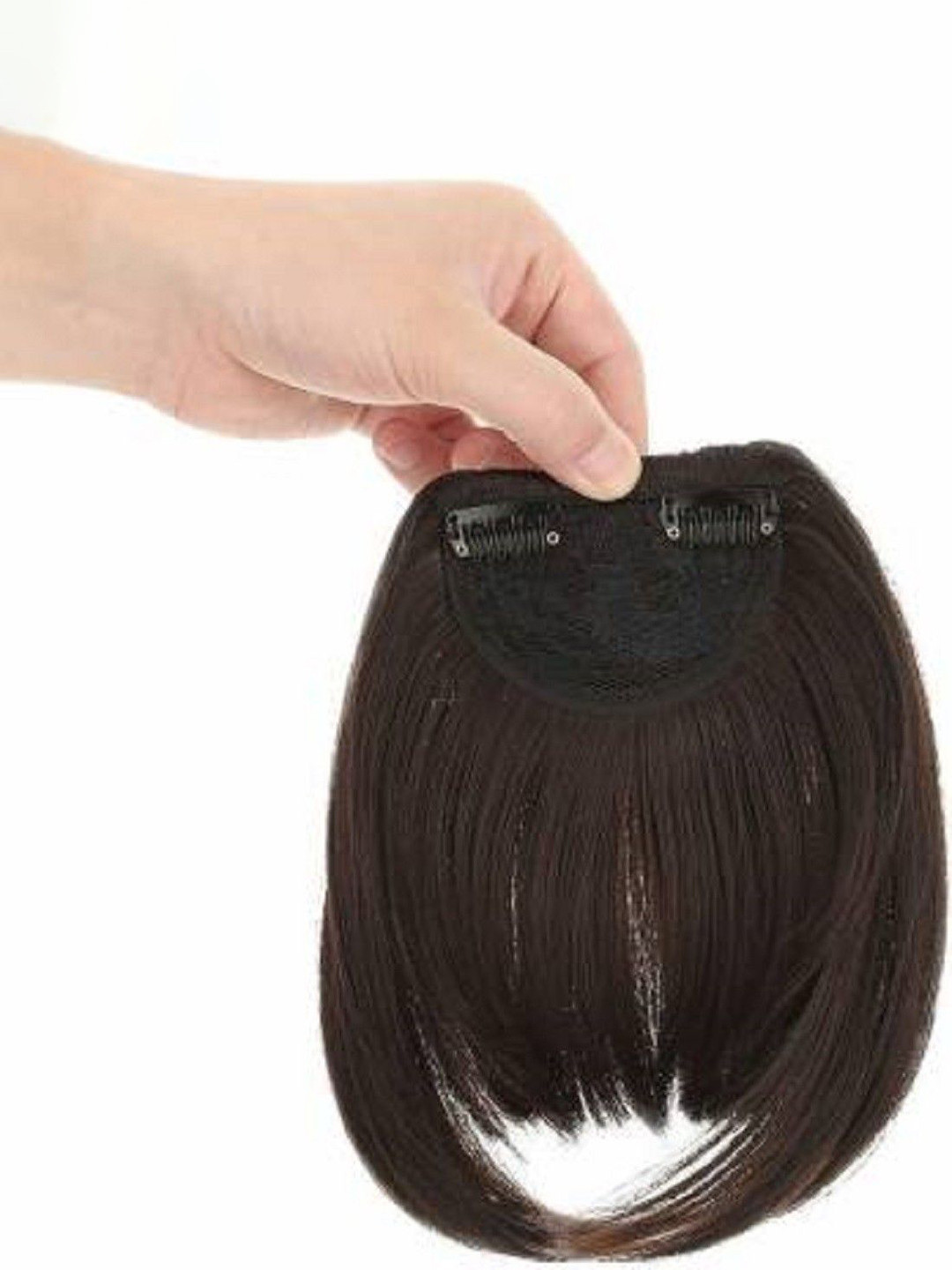 

ABRISH Clip In Scalp Topper Straight Fringe Hair Extension - Brown - 10 Inch